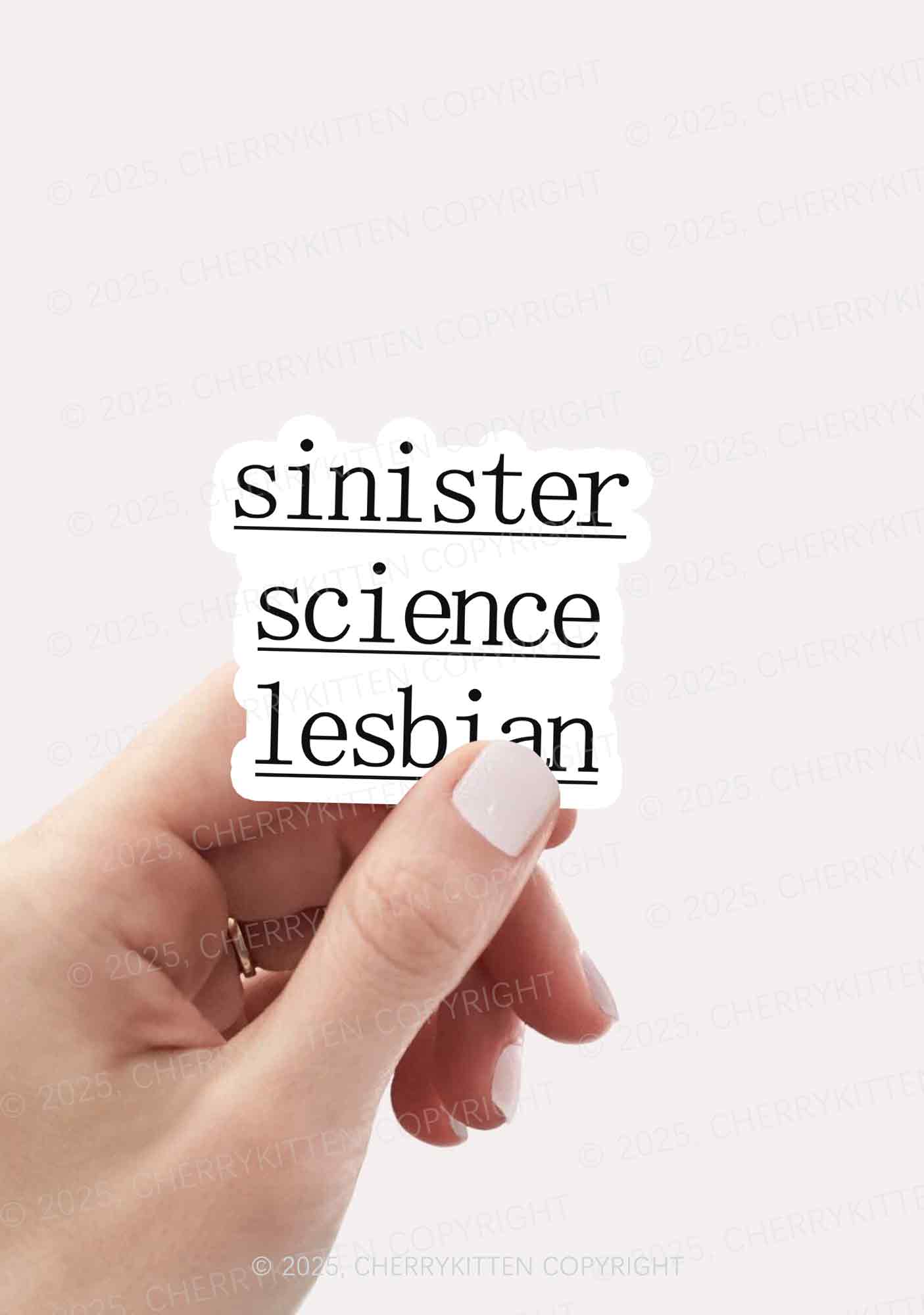 Sinister Science Lesbian Pride 1Pc Y2K Sticker Cherrykitten