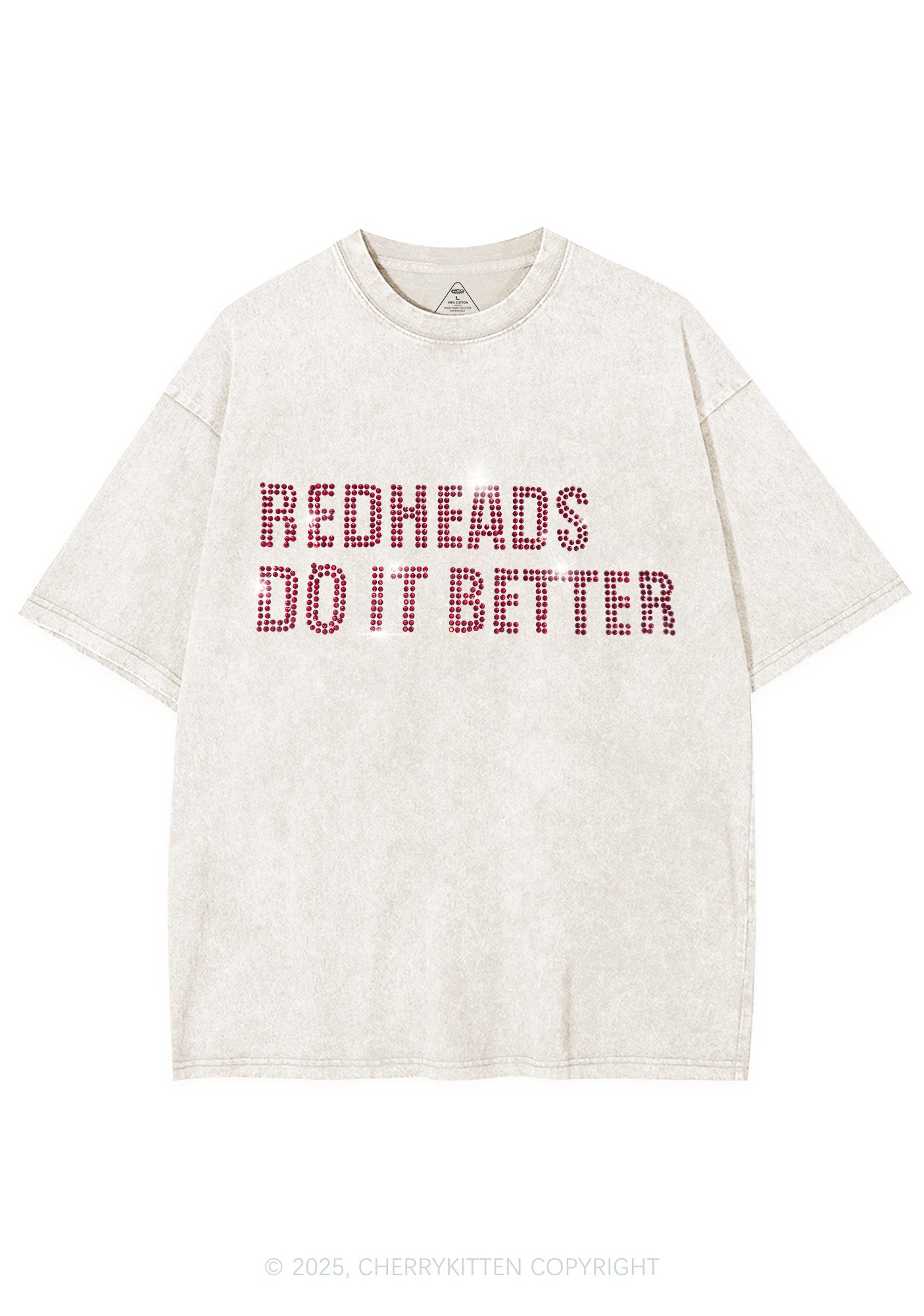 Rhinestone Redheads Do It Better Y2K Shirts Washed Tee Cherrykitten