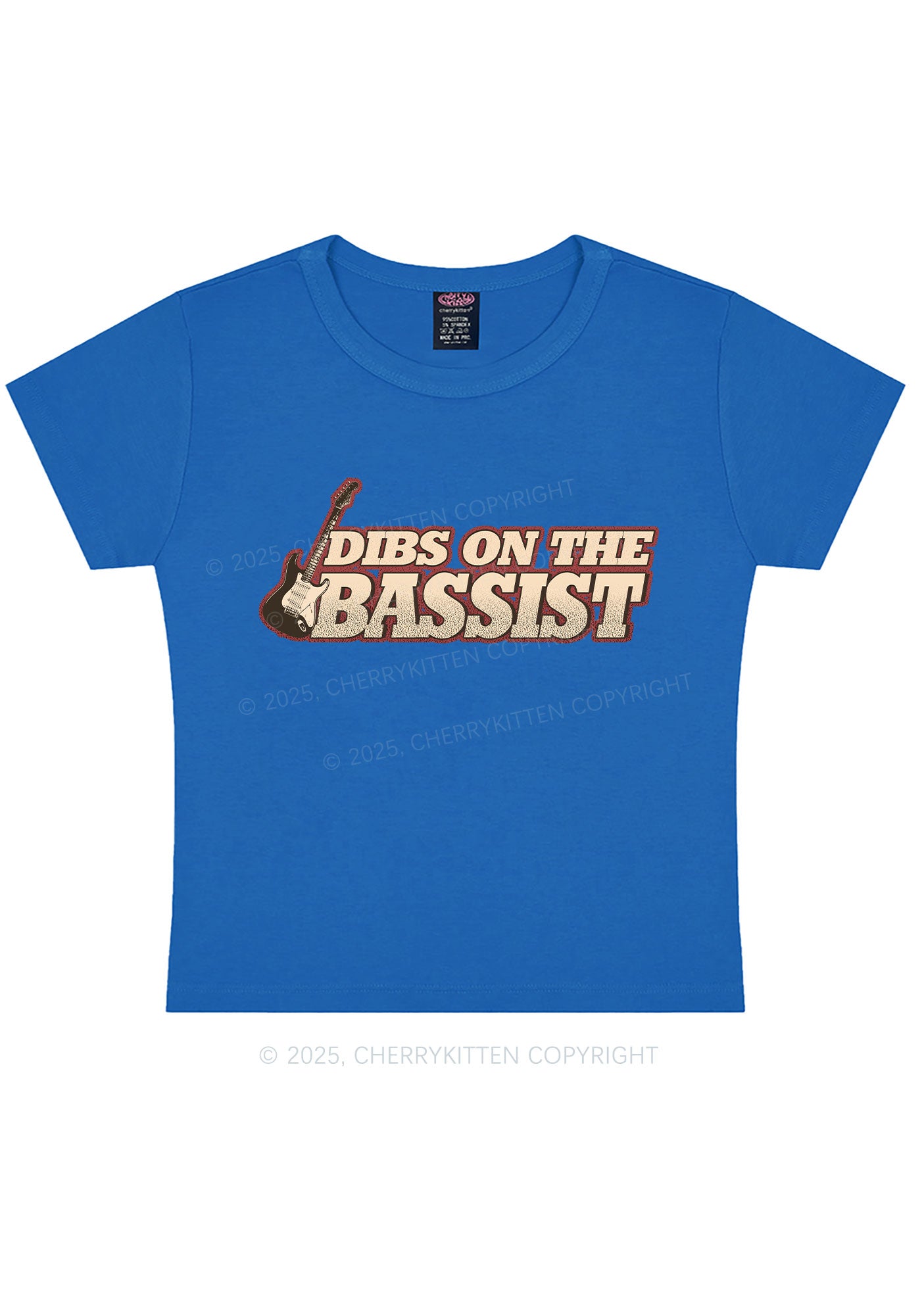 Dibs On The Bassist Y2K Baby Tee Cherrykitten
