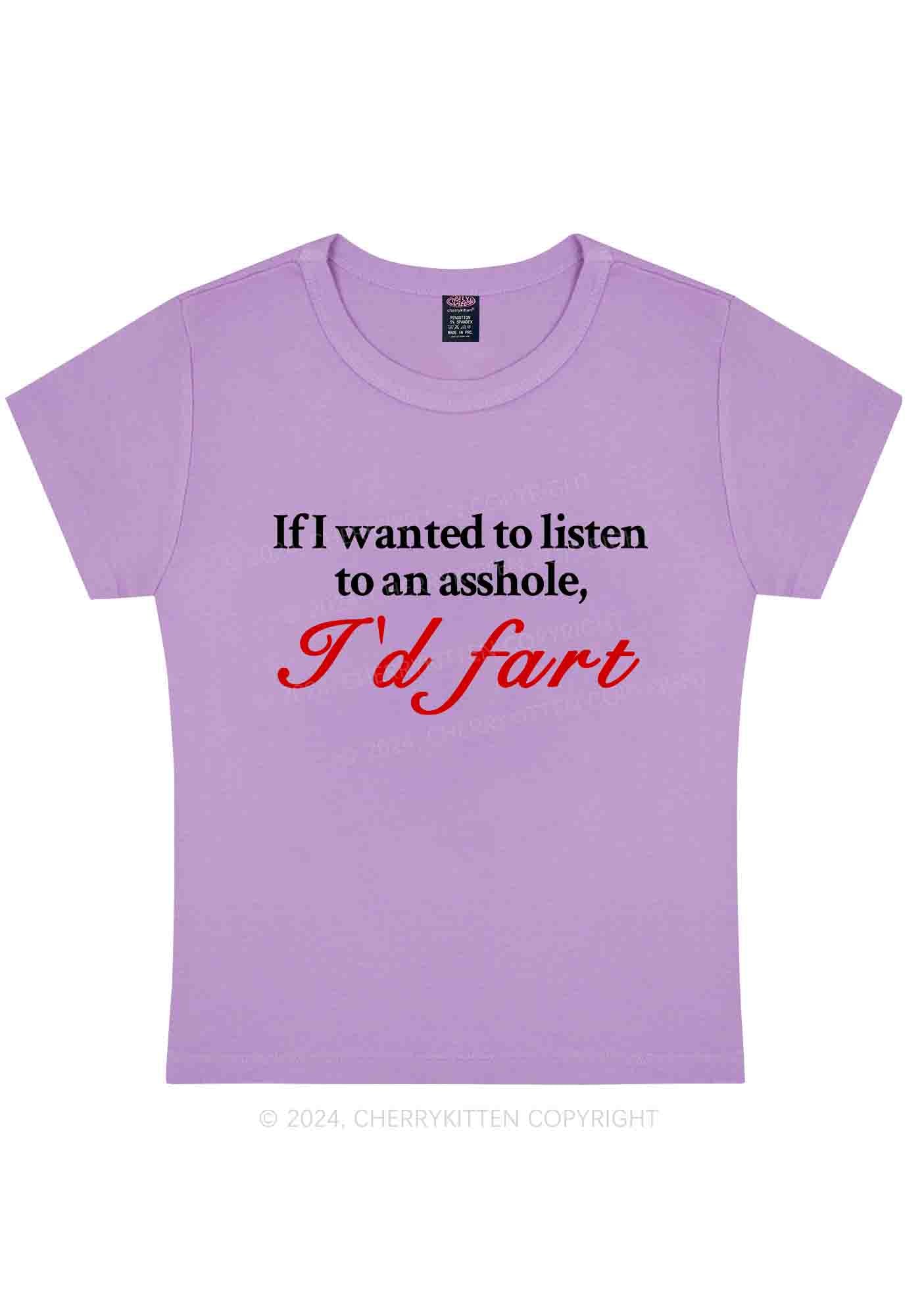 Curvy I'd Fart Y2K Baby Tee Cherrykitten