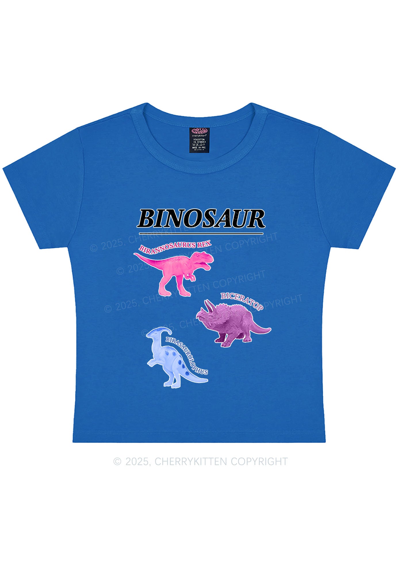 Binosaur Pride Y2K Baby Tee Cherrykitten