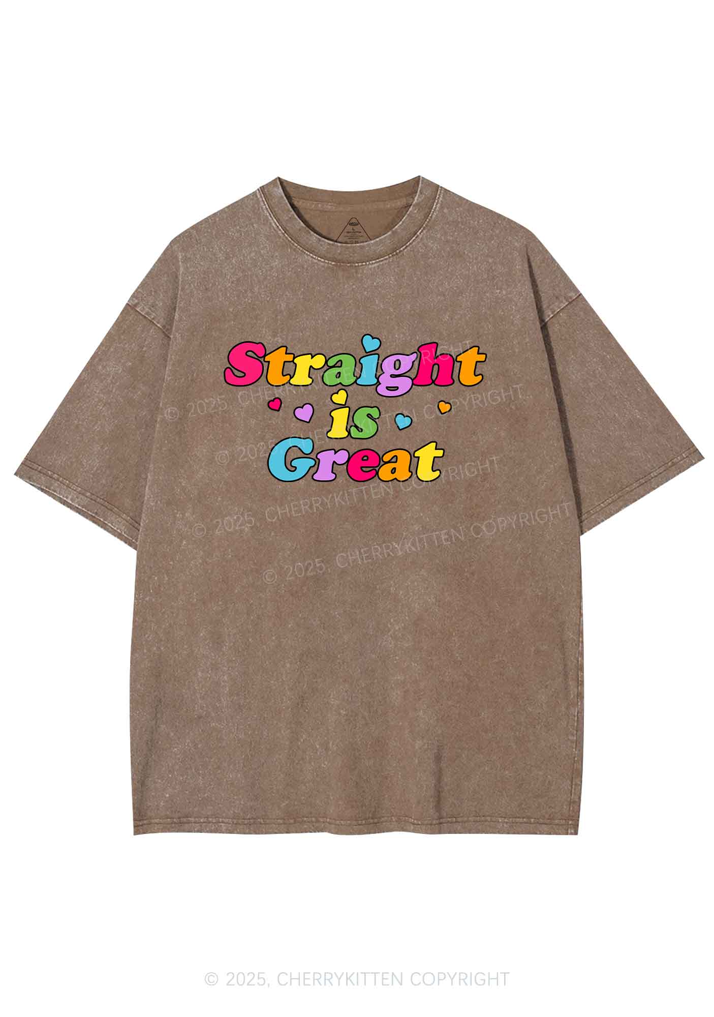 Straight Is Great Pride Y2K Shirts Washed Tee Cherrykitten