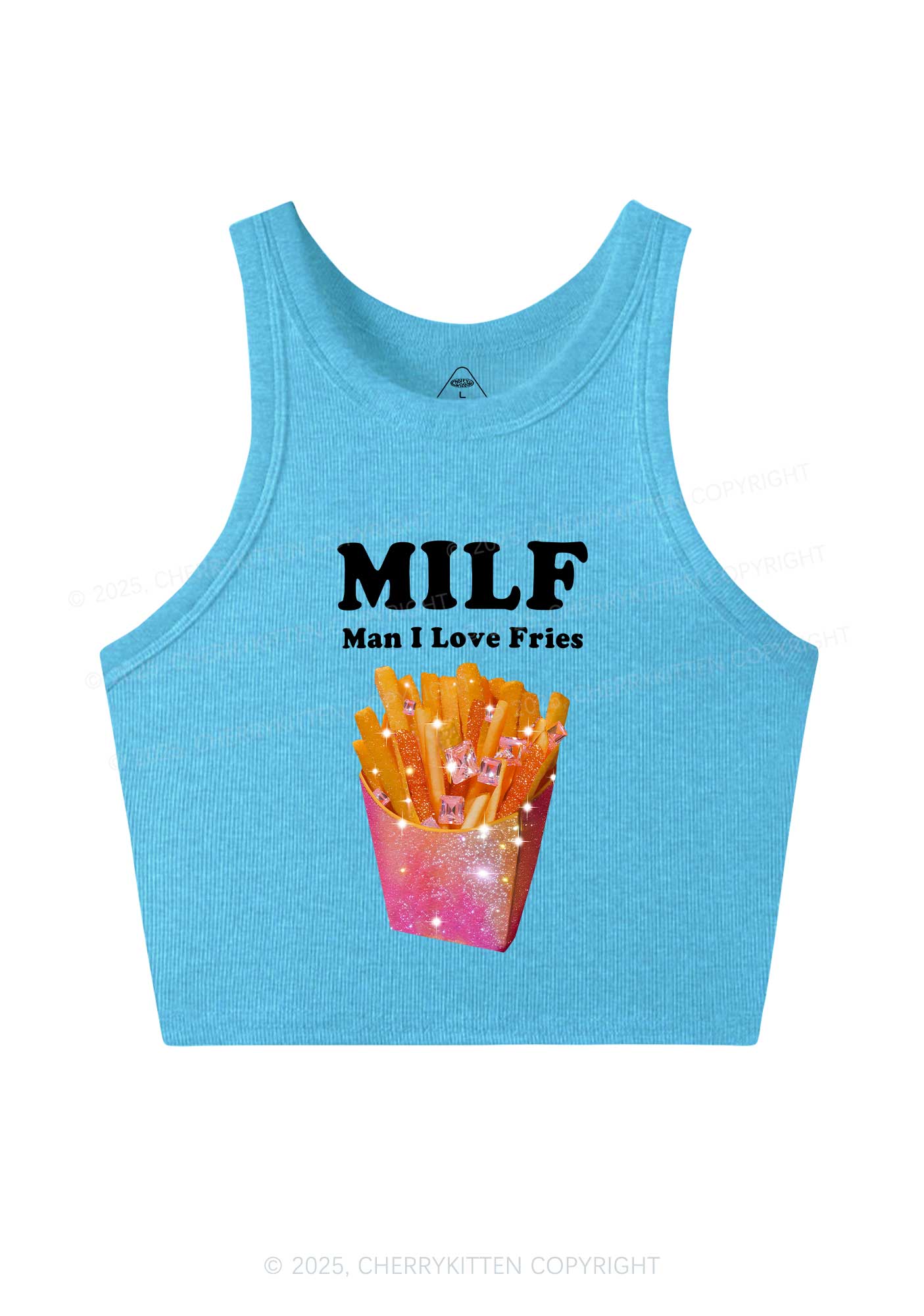 Man I Love Fries Y2K Crop Tank Top Cherrykitten