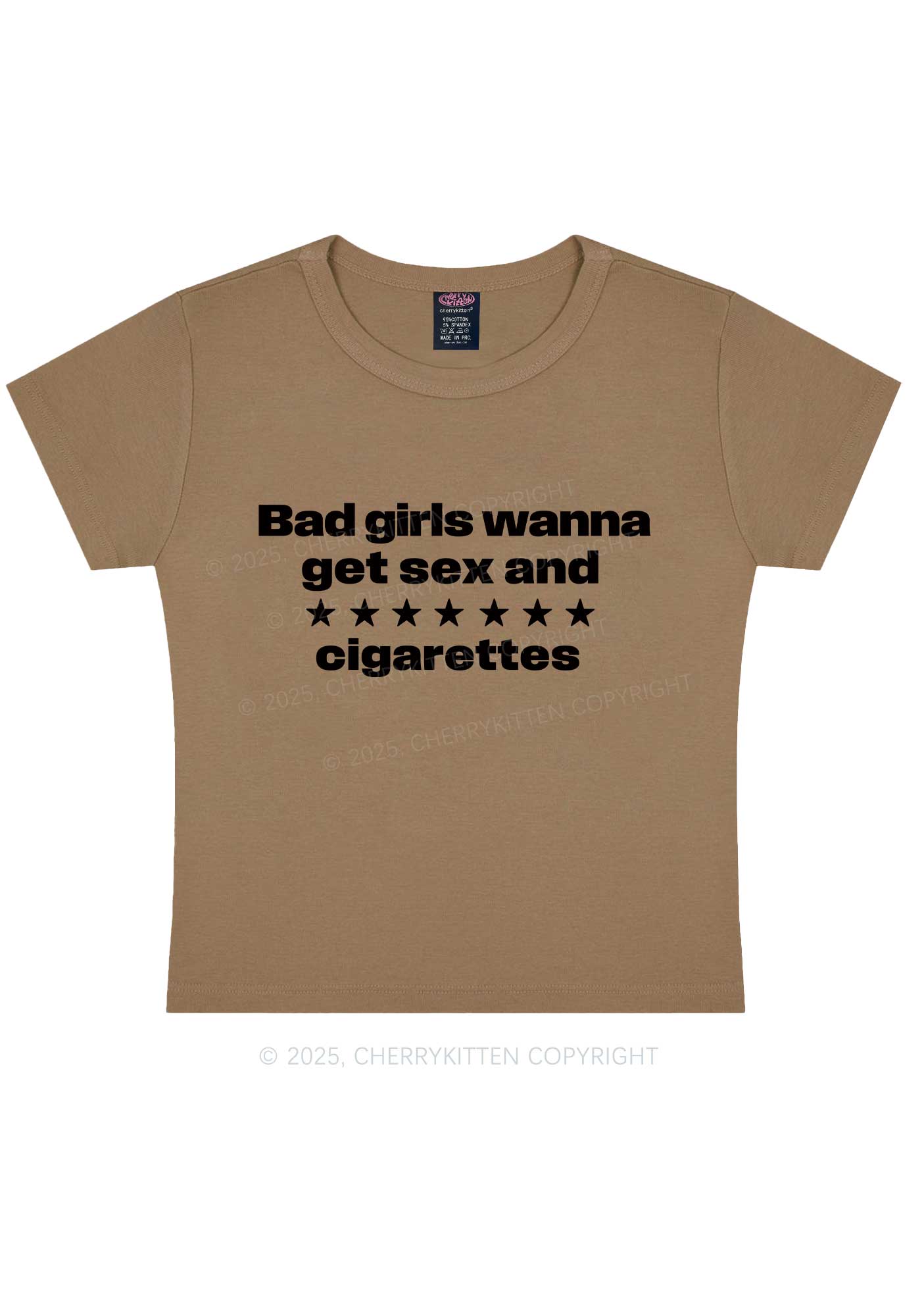 Wanna Sxx Cigarettes Y2K Baby Tee Cherrykitten