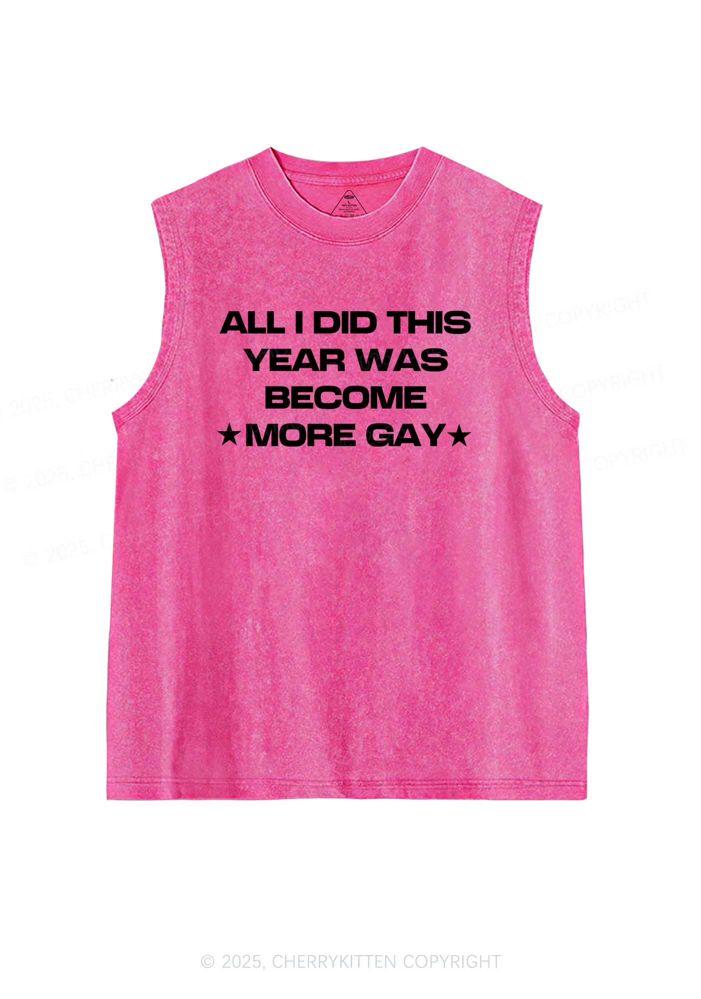 Become More Gay Pride Y2K Washed Muscle Tank Cherrykitten