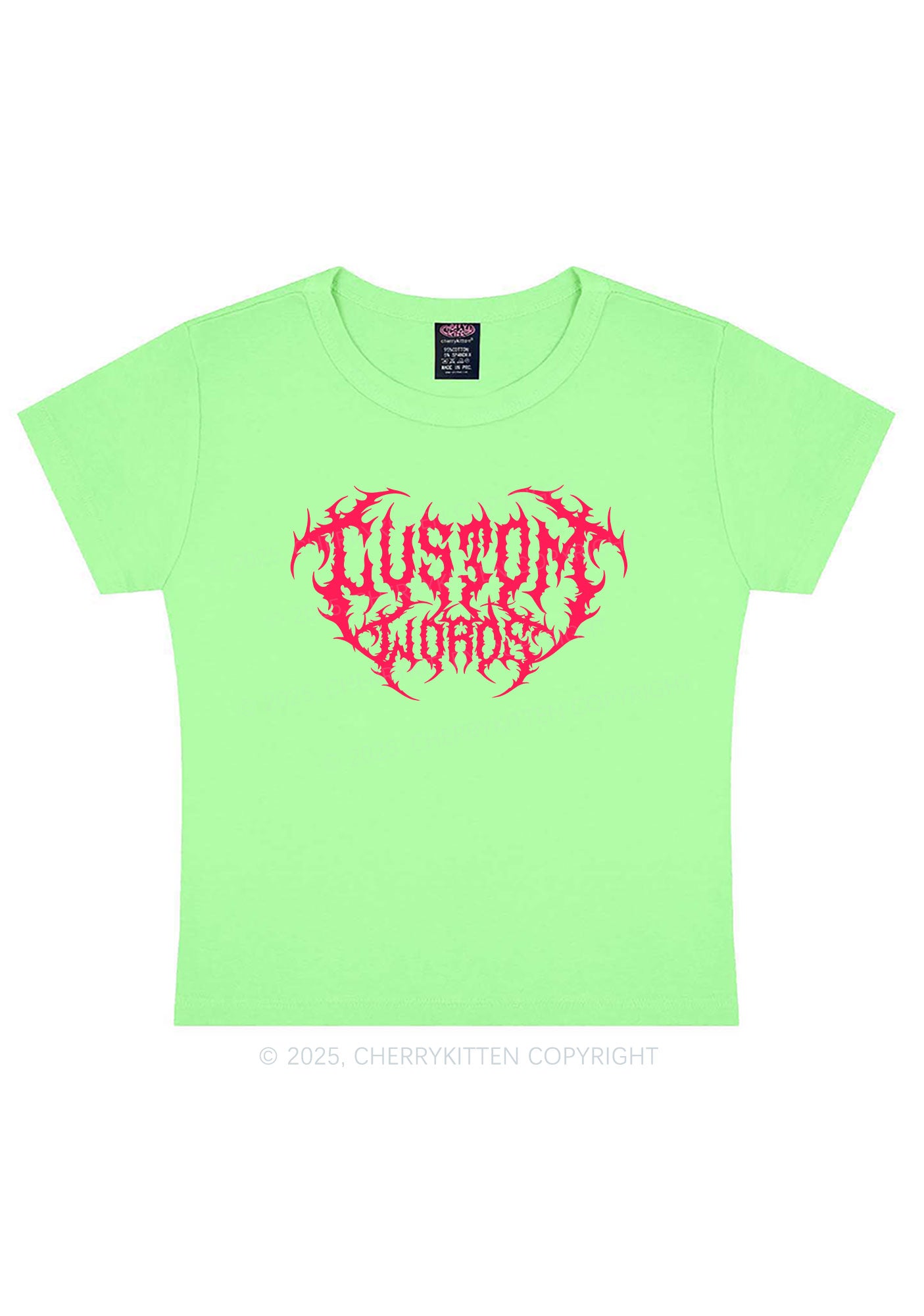 Custom Punk Words Y2K Baby Tee Cherrykitten