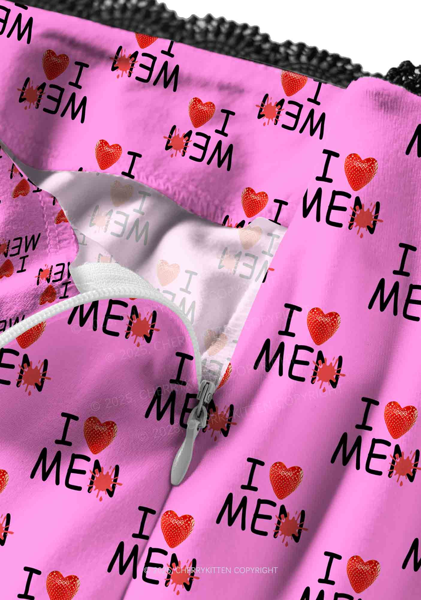 Love Me Not Men Pink Valentine's Day Y2K Print Midi Skirt Cherrykitten