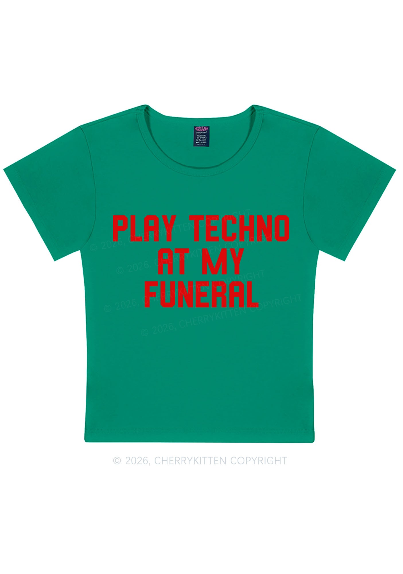 Play Techno At My Funeral Y2K Baby Tee Cherrykitten