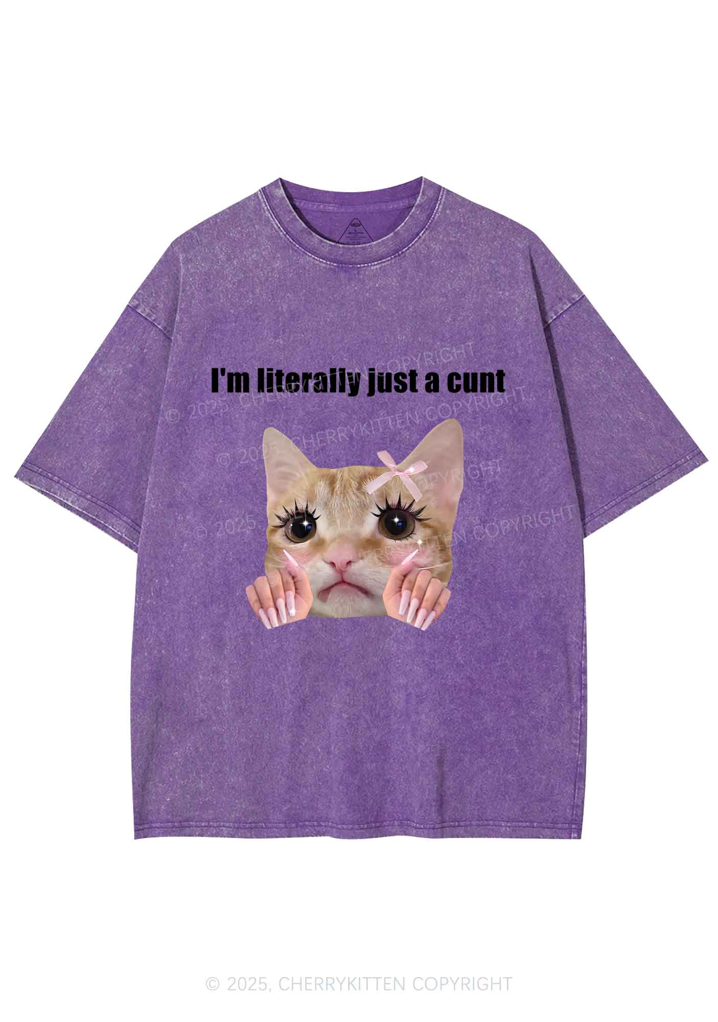 Im Literally Cxxt Y2K Shirts Washed Tee Cherrykitten