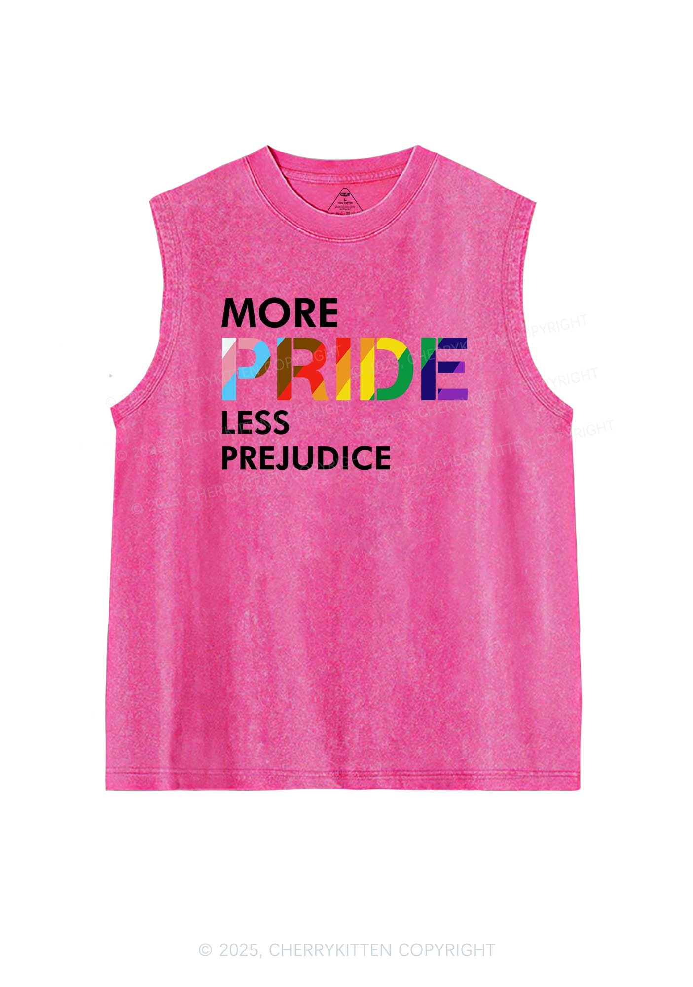 More Pride Less Prejudice Y2K Washed Muscle Tank Cherrykitten