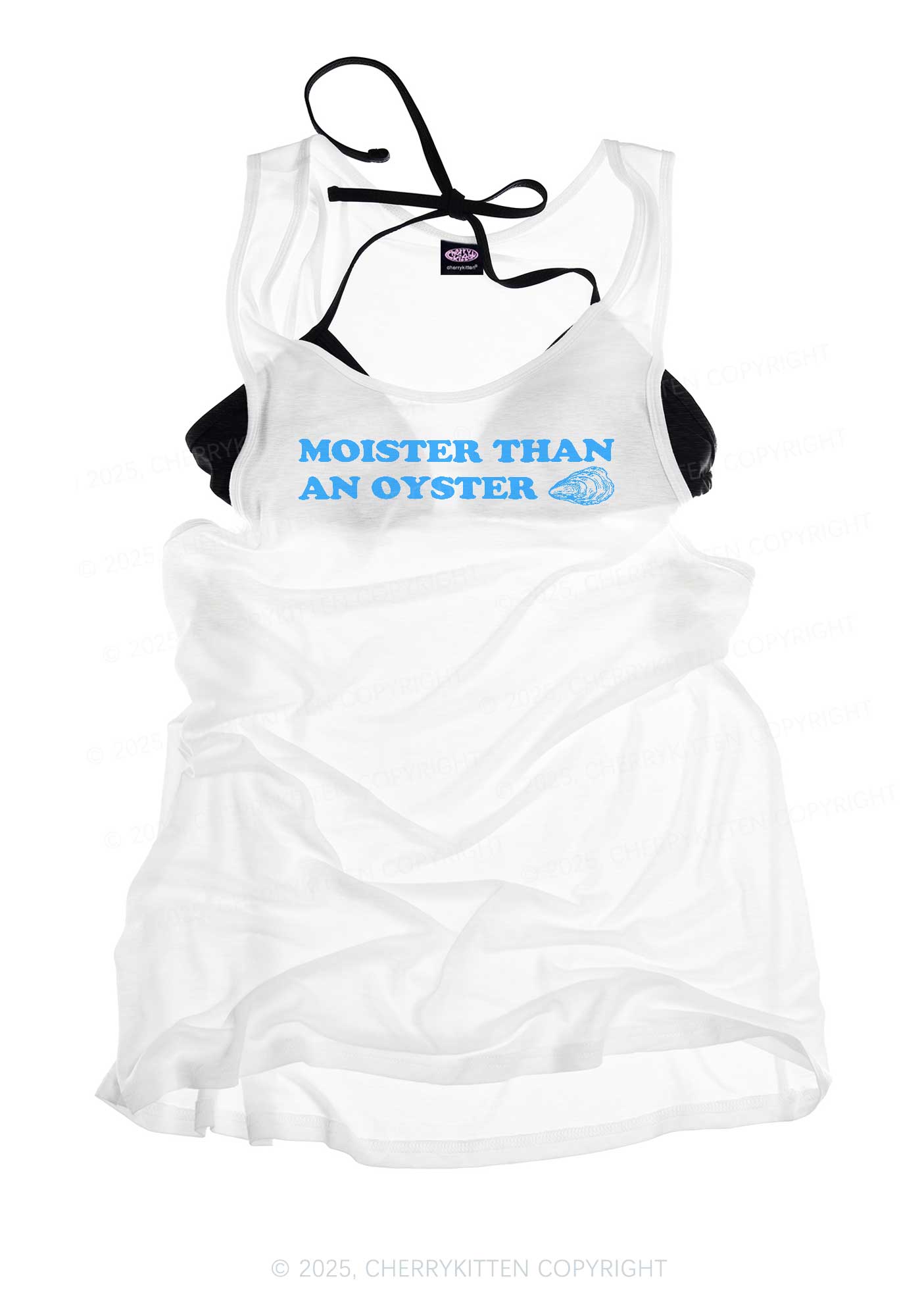 Moister Than An Oyster Y2K Sheer Boyfriend Tank Cherrykitten