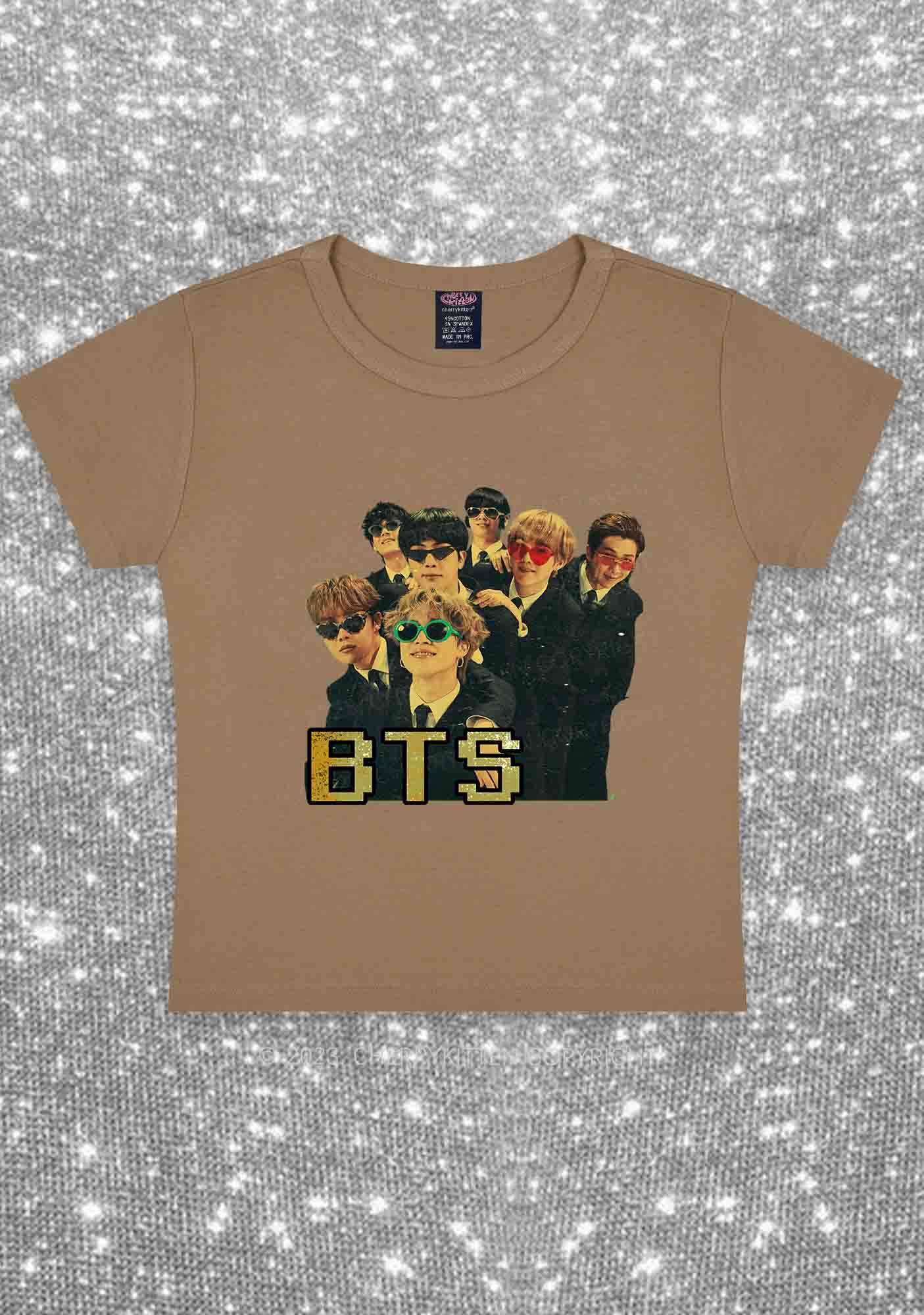Vintage Bangtan Boys Kpop Y2K Baby Tee Cherrykitten