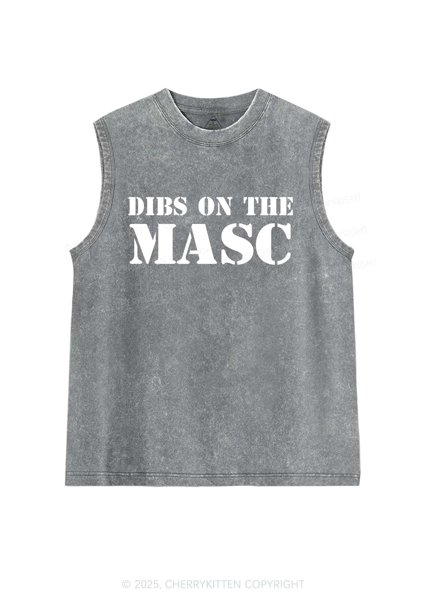Dibs On The Masc Pride Y2K Washed Muscle Tank Cherrykitten