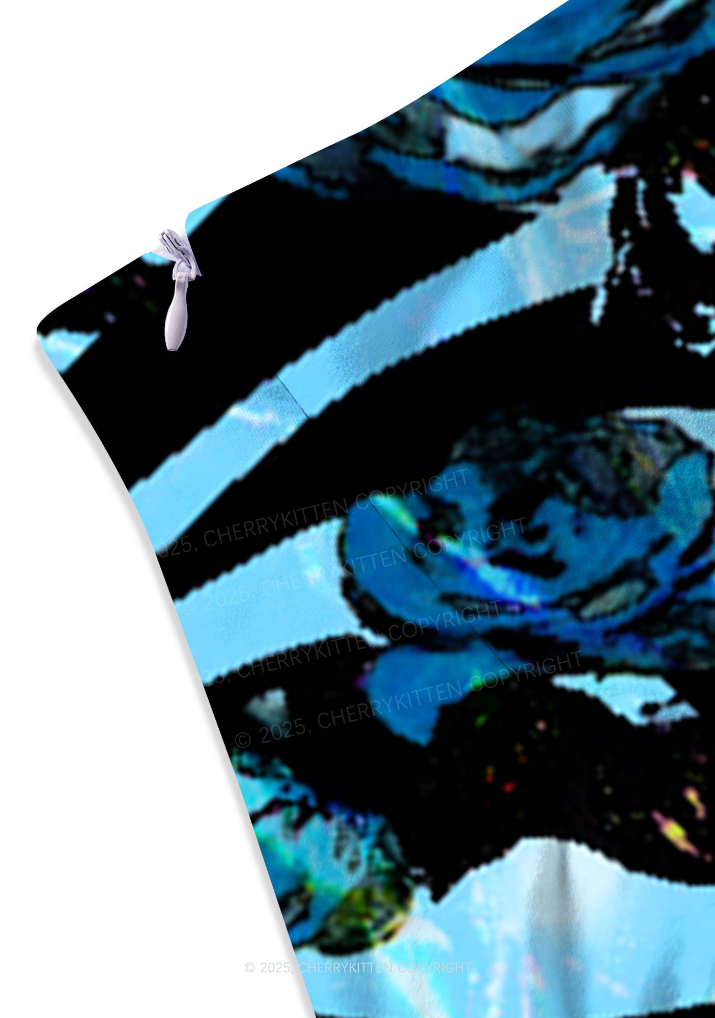 Blue Zebra Roses Y2K Print Mini Skirt Cherrykitten