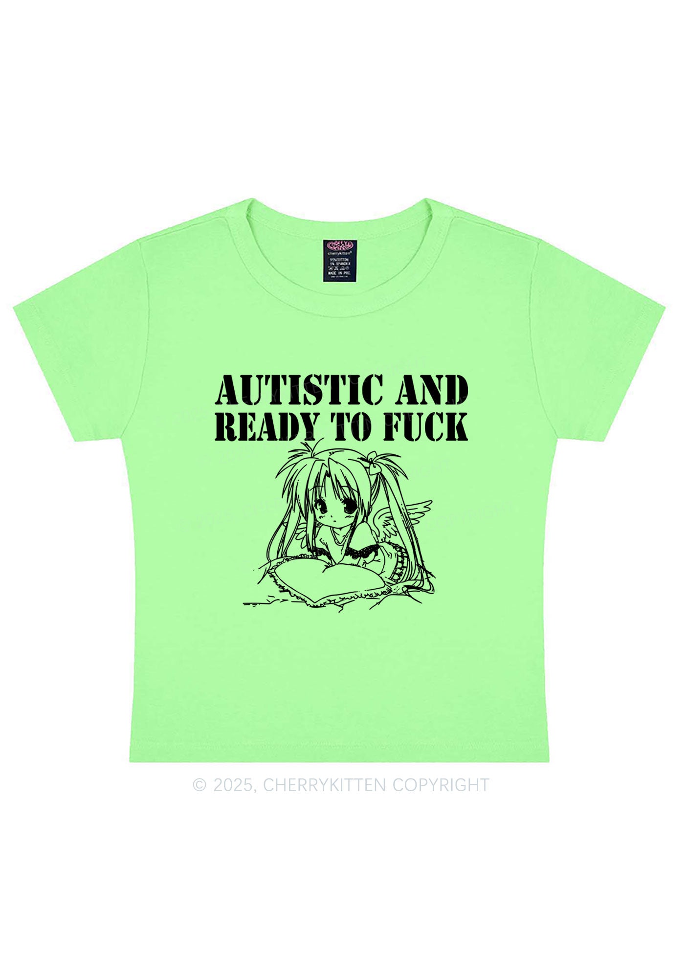 Autistic Ready To Fxxk Y2K Baby Tee Cherrykitten