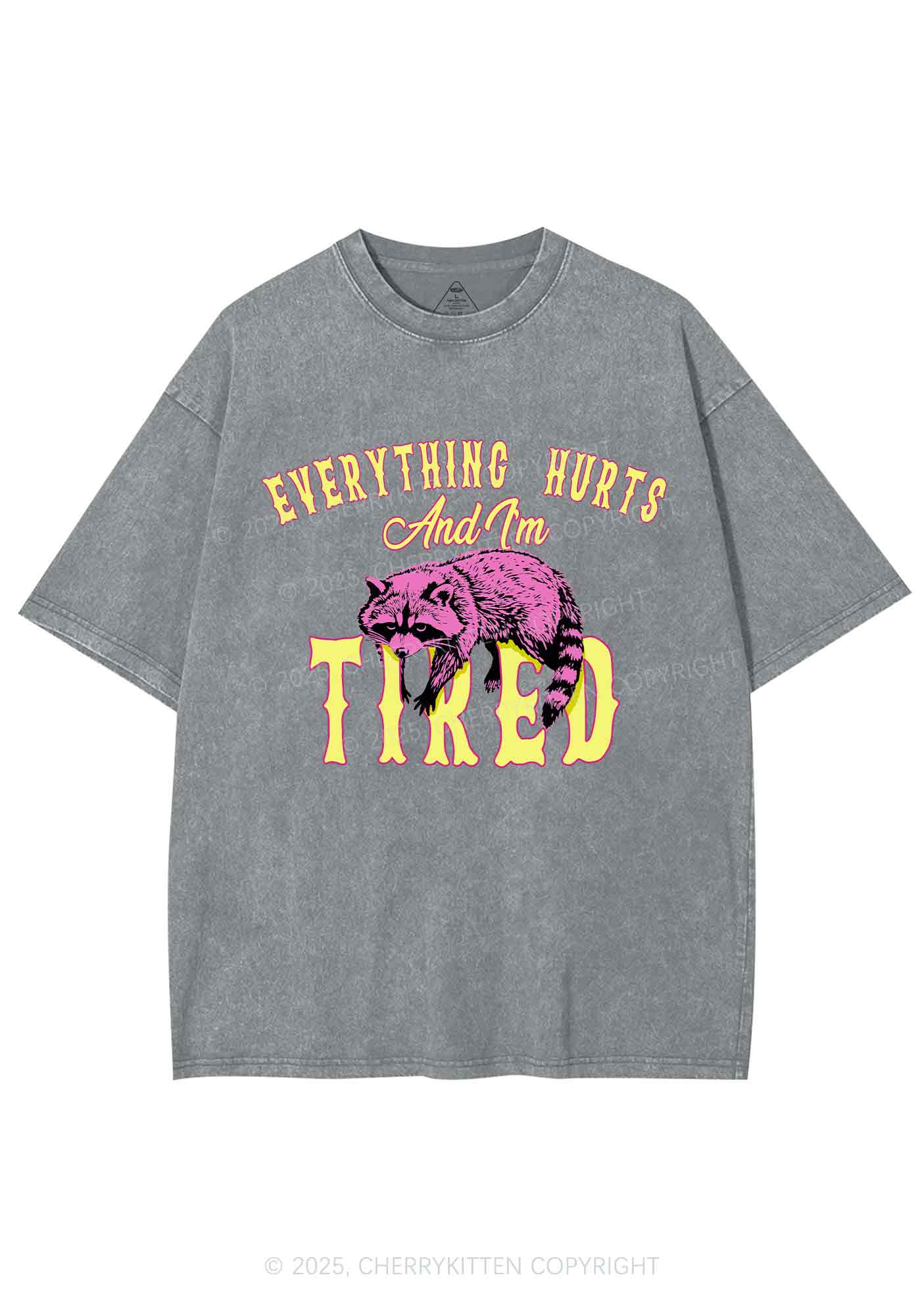 I Am Tried Y2K Shirts Washed Tee Cherrykitten