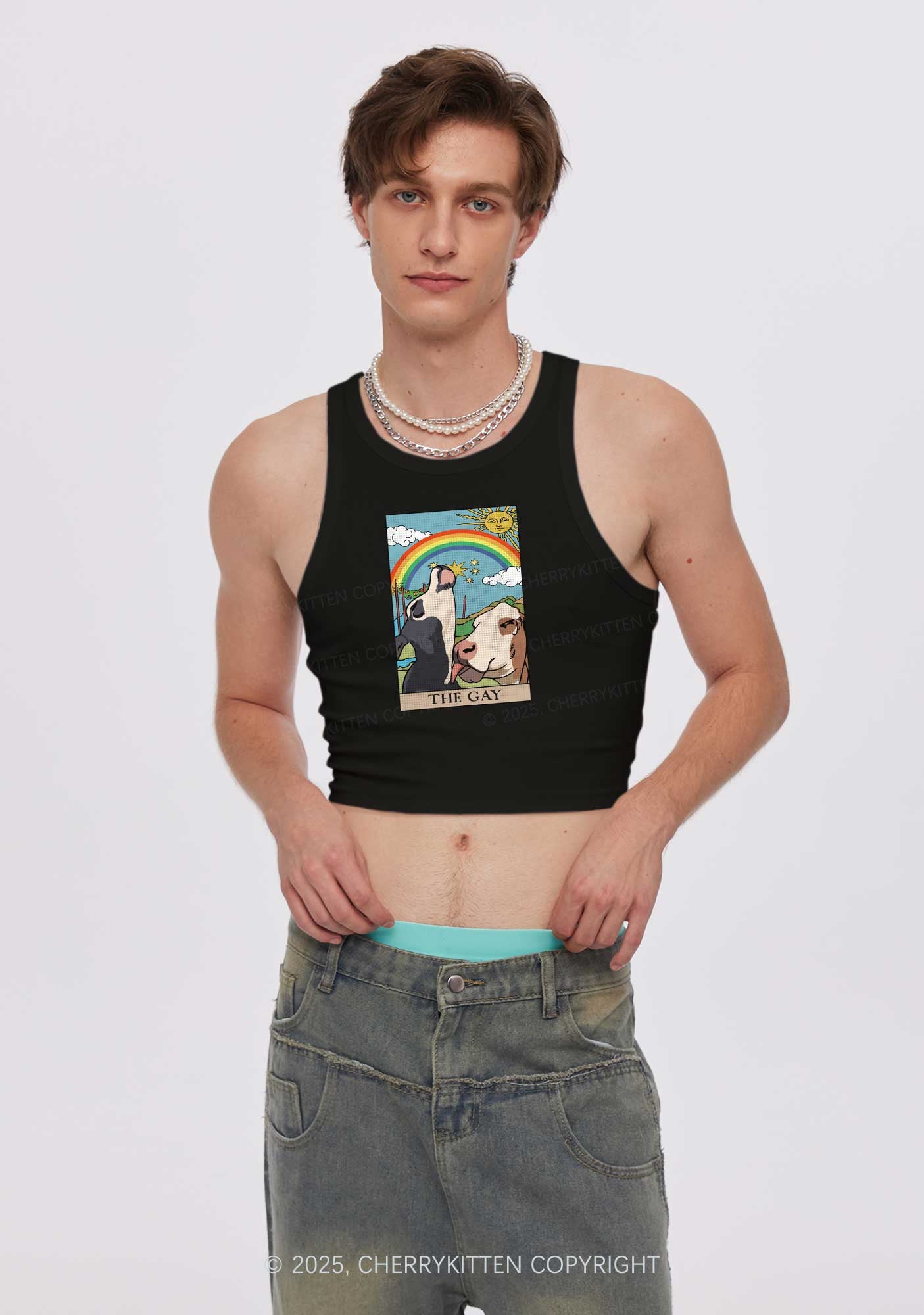 The Gay Pride Y2K Crop Tank Top Cherrykitten