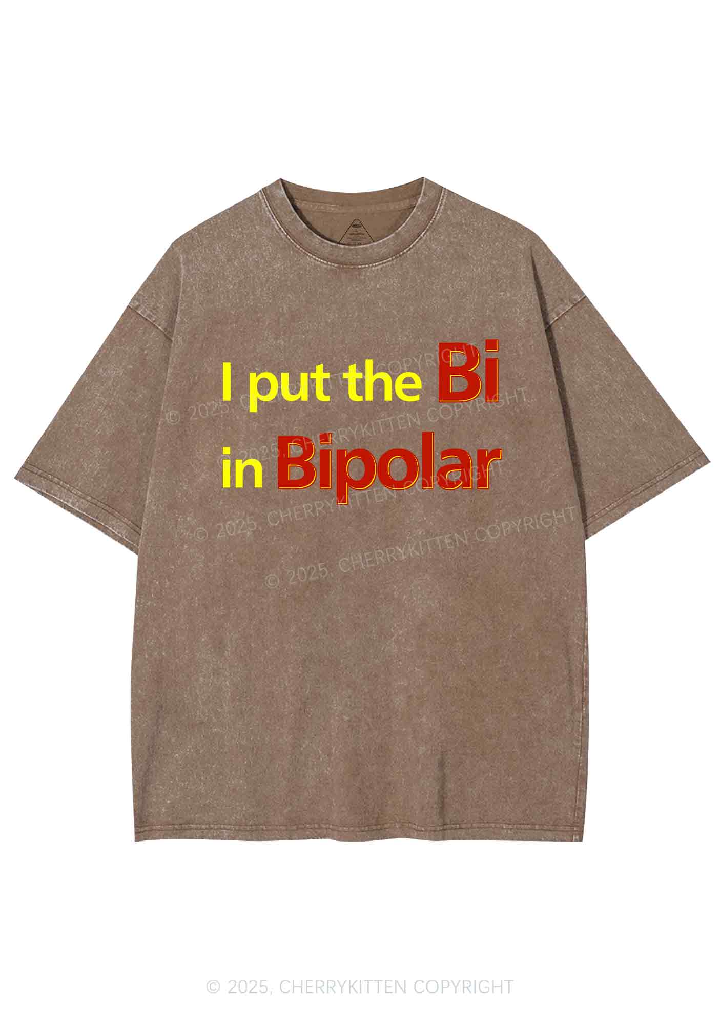 Bi In Bipolar Y2K Shirts Washed Tee Cherrykitten
