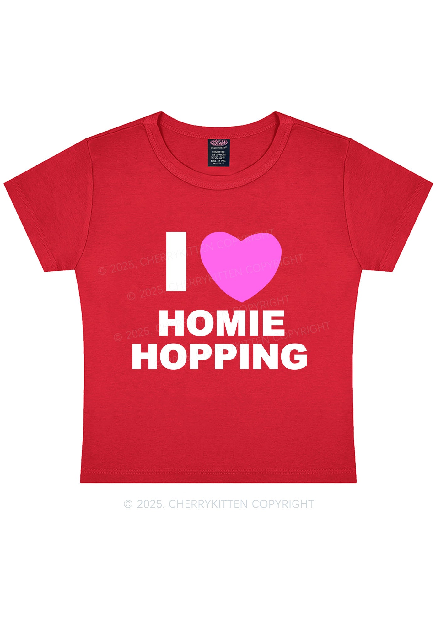 I Love Homie Hopping Y2K Baby Tee Cherrykitten