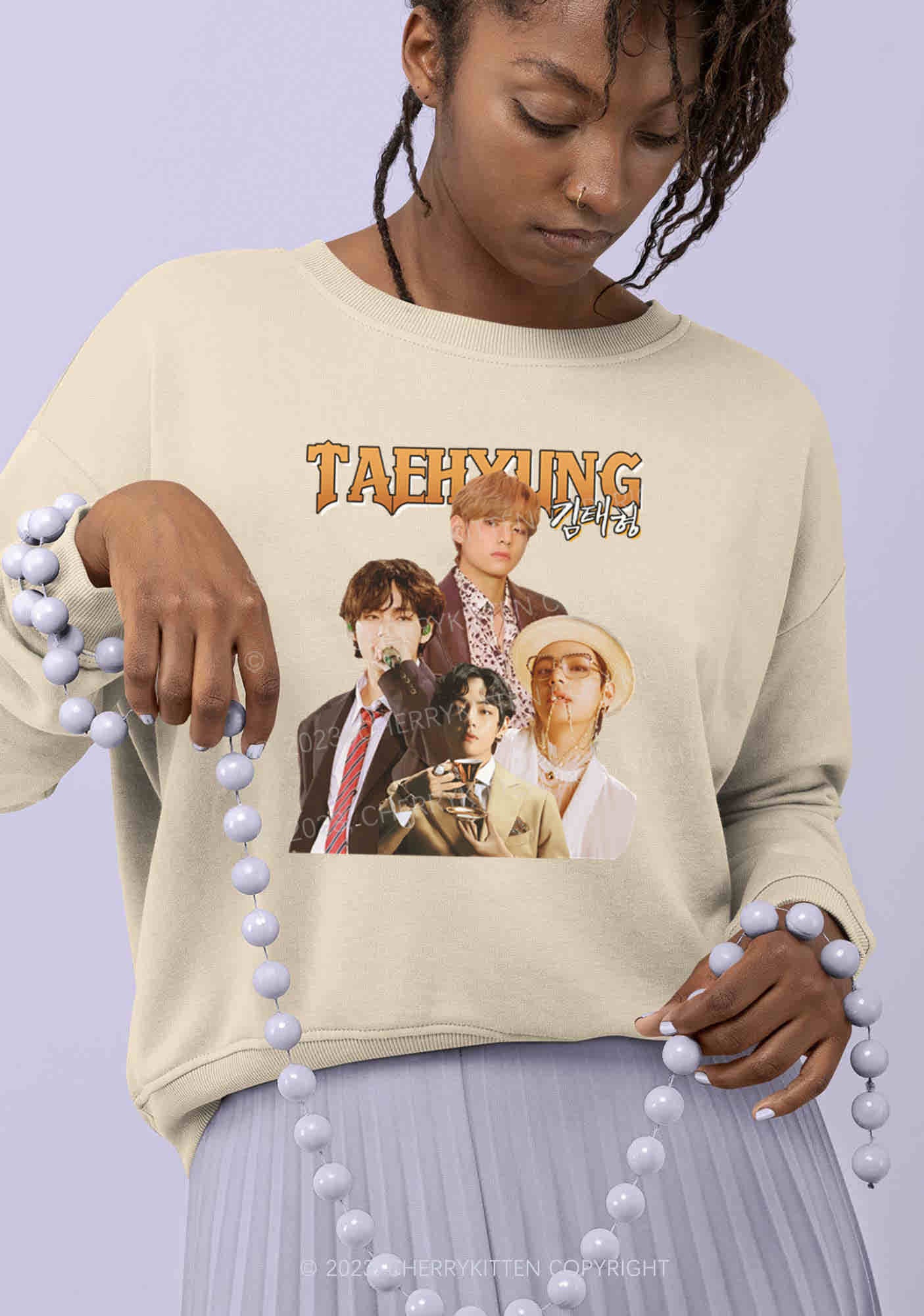 Korean Singer Taehyung Kpop Y2K Sweatshirt Cherrykitten