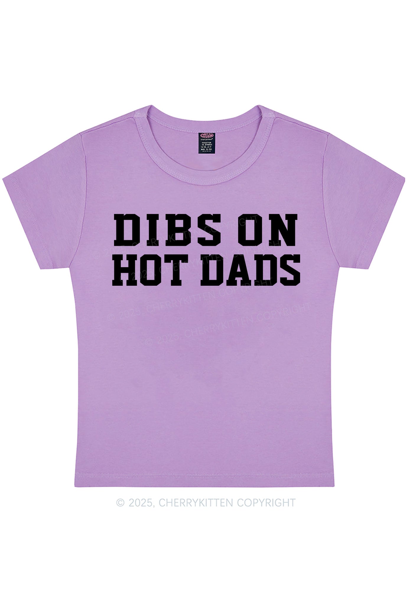 Dibs On Hot Dads Y2K Baby Tee Cherrykitten
