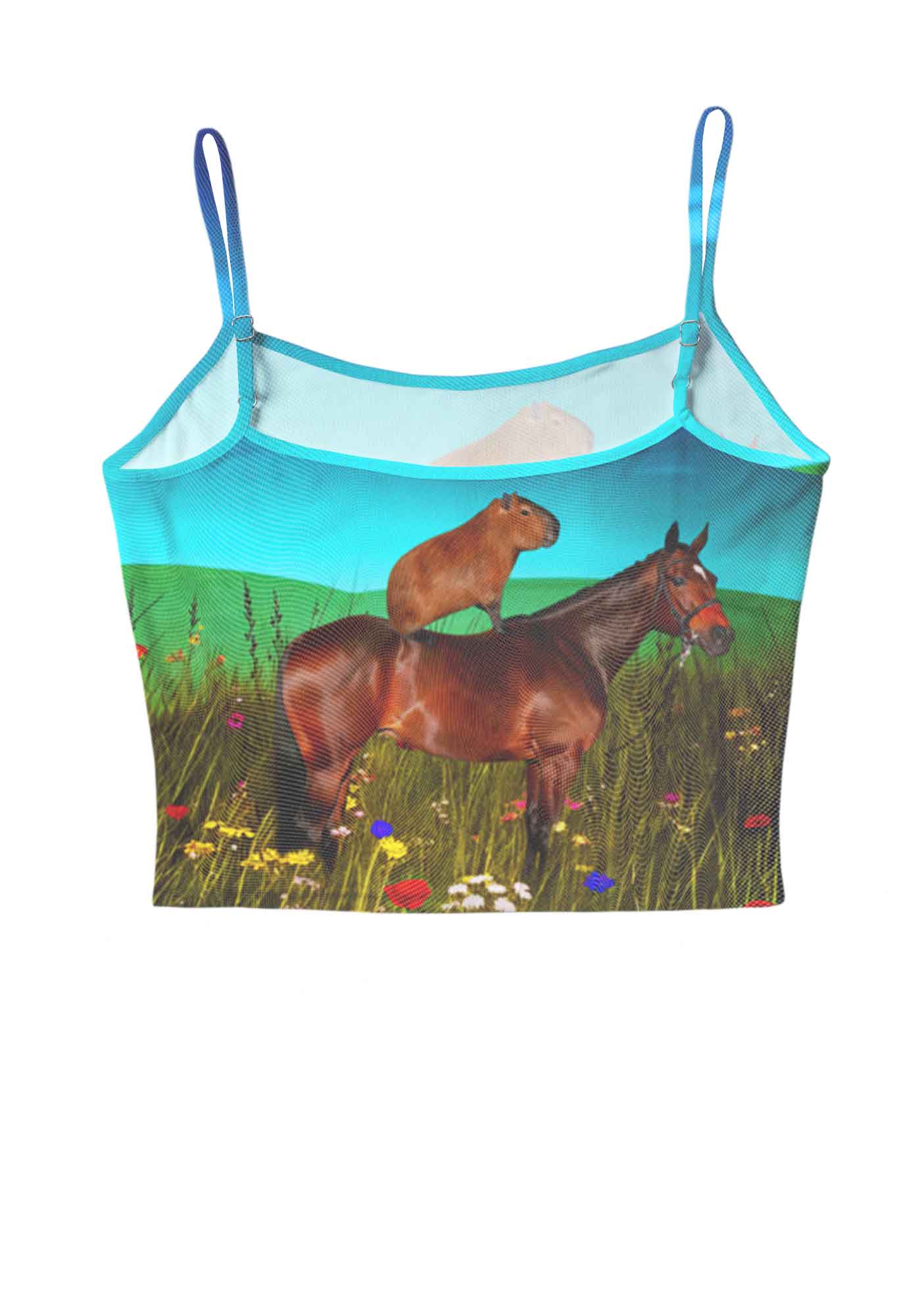 Horseback Capybara Y2K Mesh Cami Tank Cherrykitten