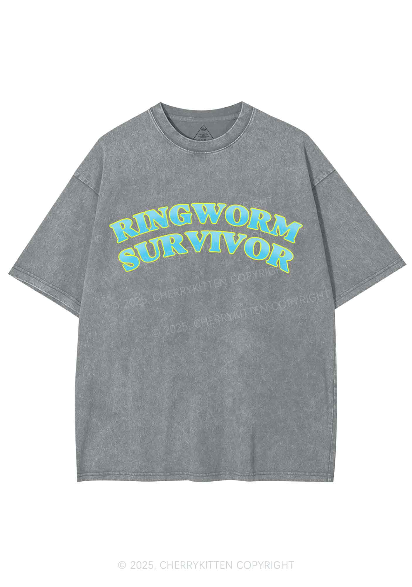 Ringworm Survivor Y2K Shirts Washed Tee Cherrykitten