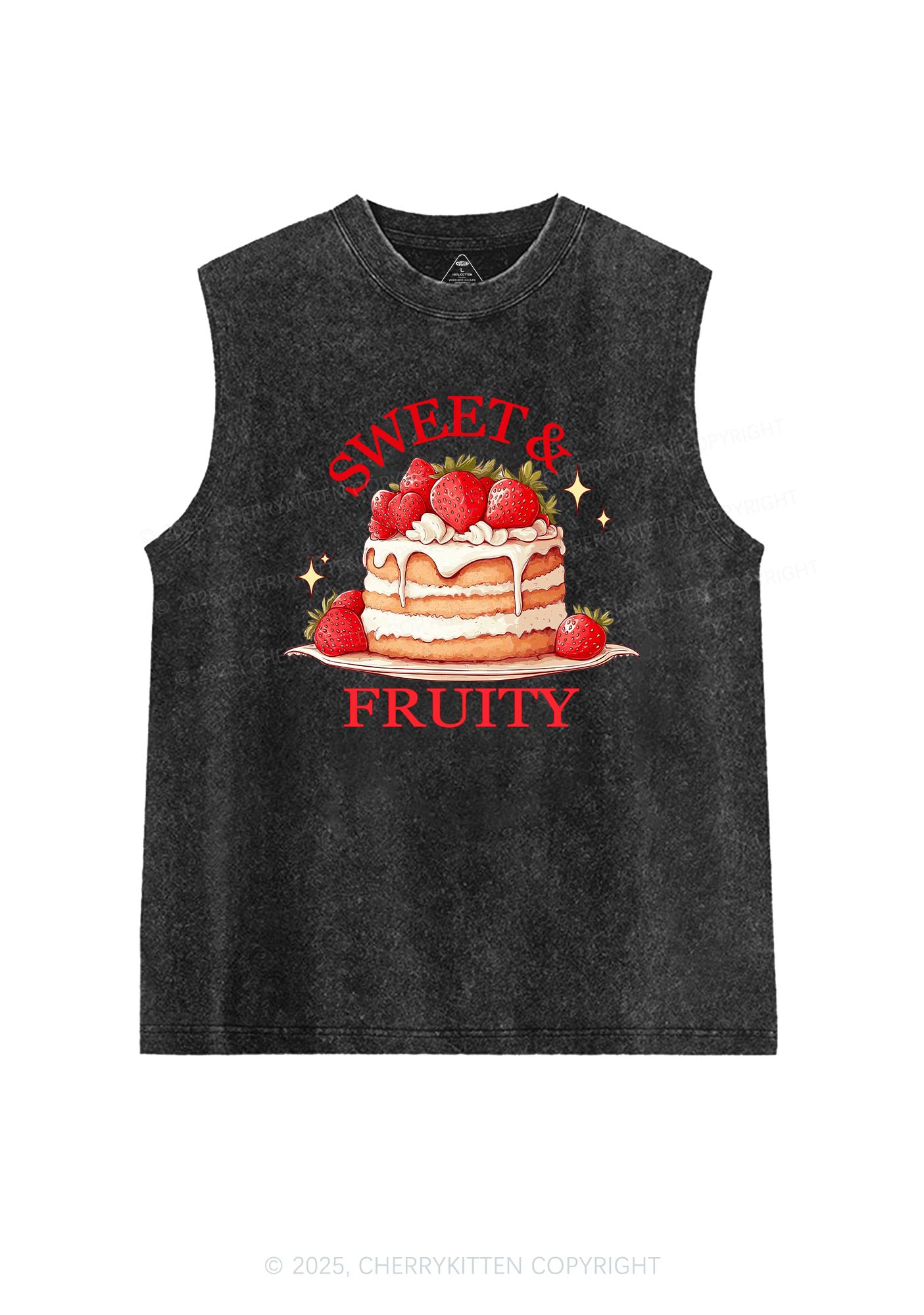 Sweet And Fruity Cake Pride Y2K Washed Muscle Tank Cherrykitten
