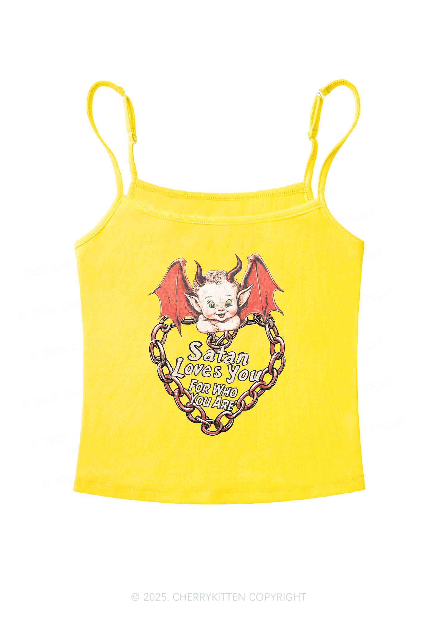 Satan Loves You Y2K Spaghetti Strap Cami Cherrykitten