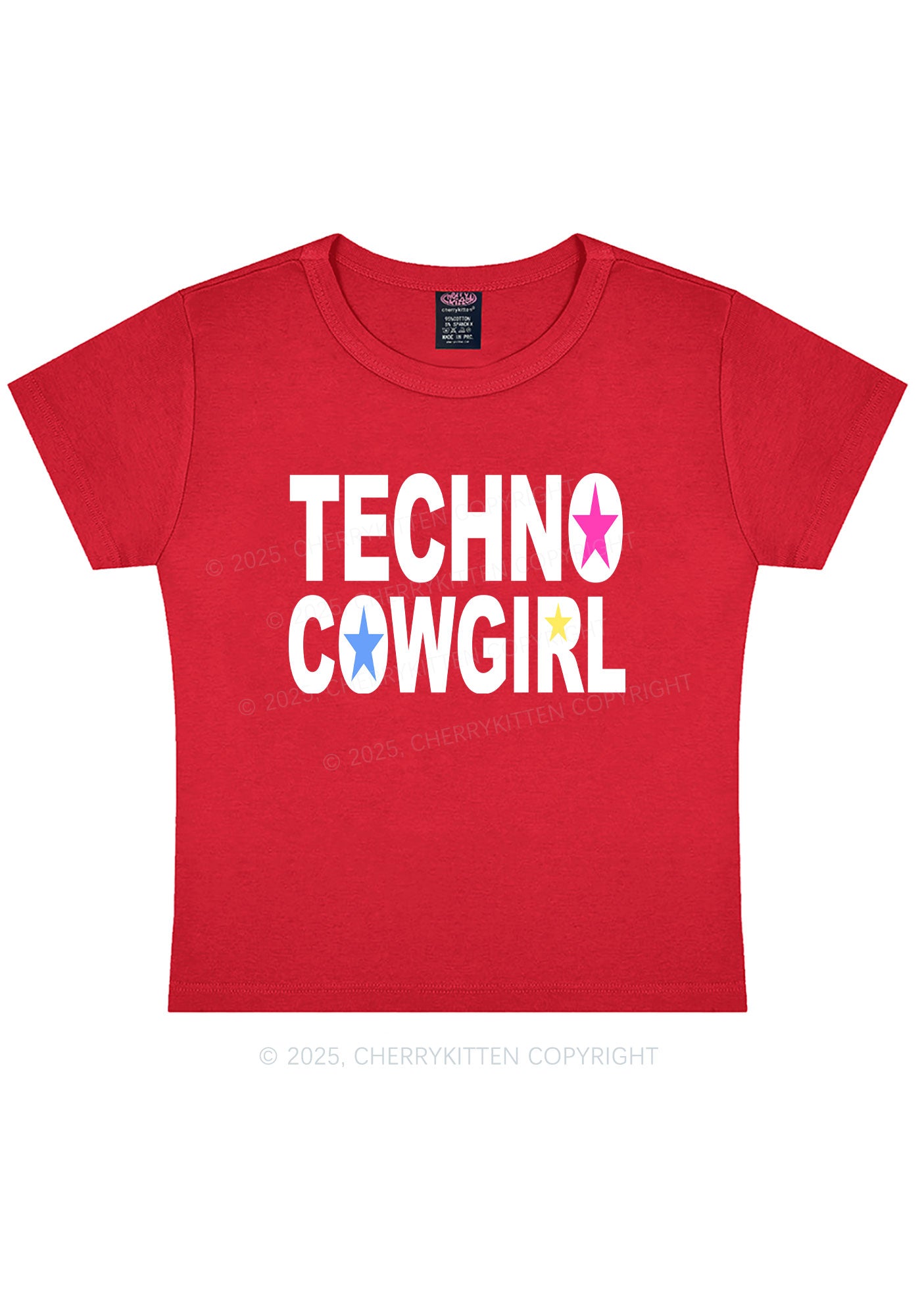 Techno Cowgirl Y2K Baby Tee Cherrykitten