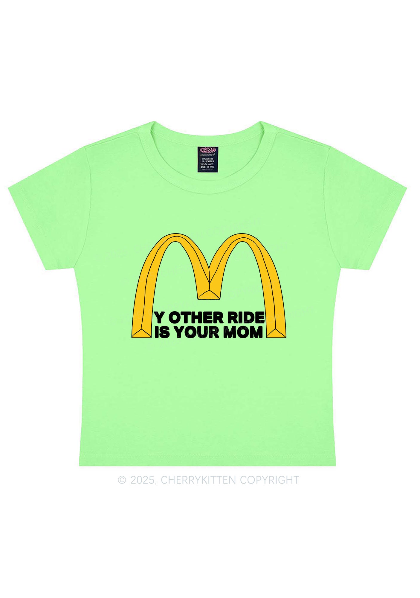 Ride Your Mom Y2K Baby Tee Cherrykitten