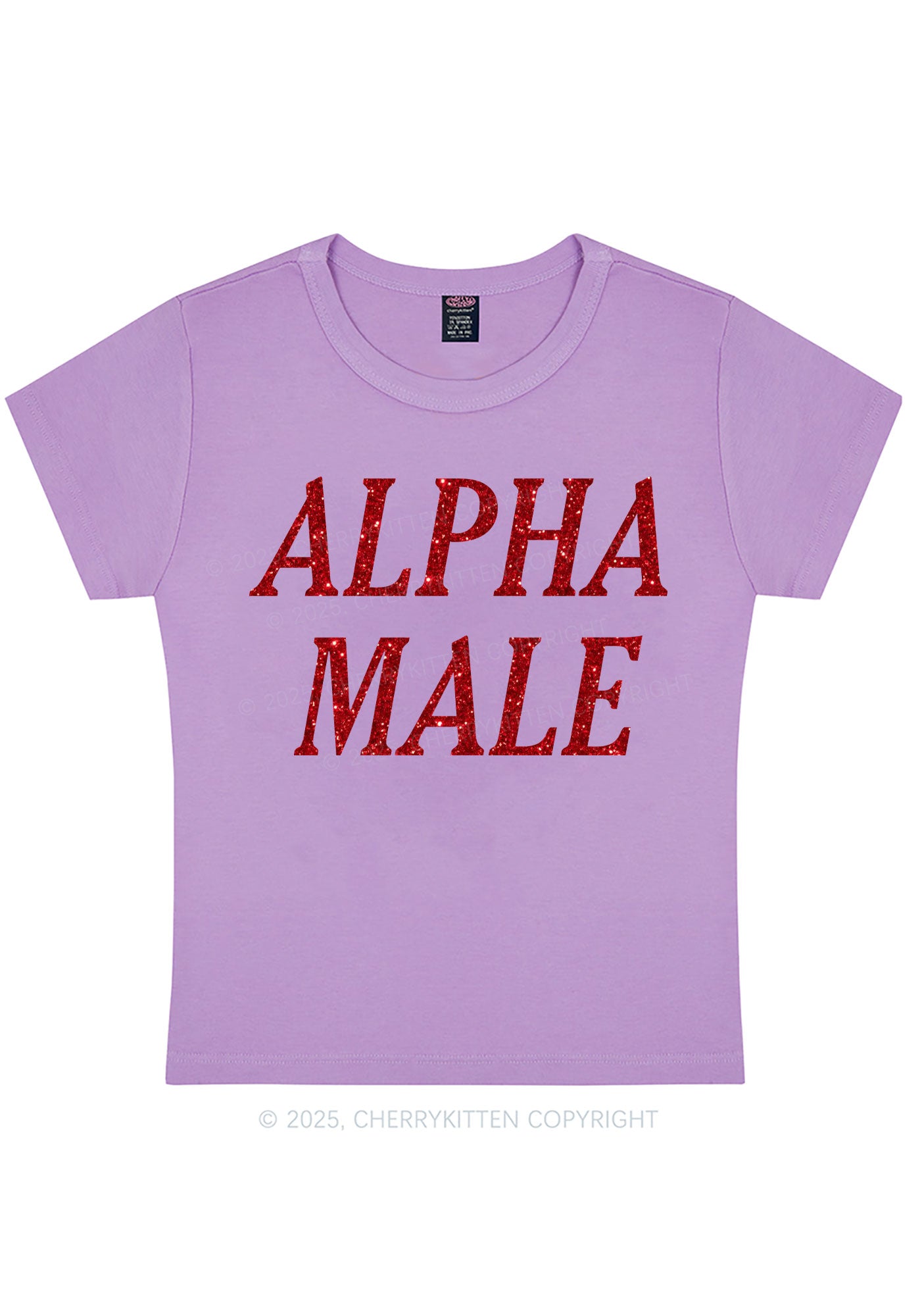 Glitter Alpha Male Y2K Baby Tee Cherrykitten
