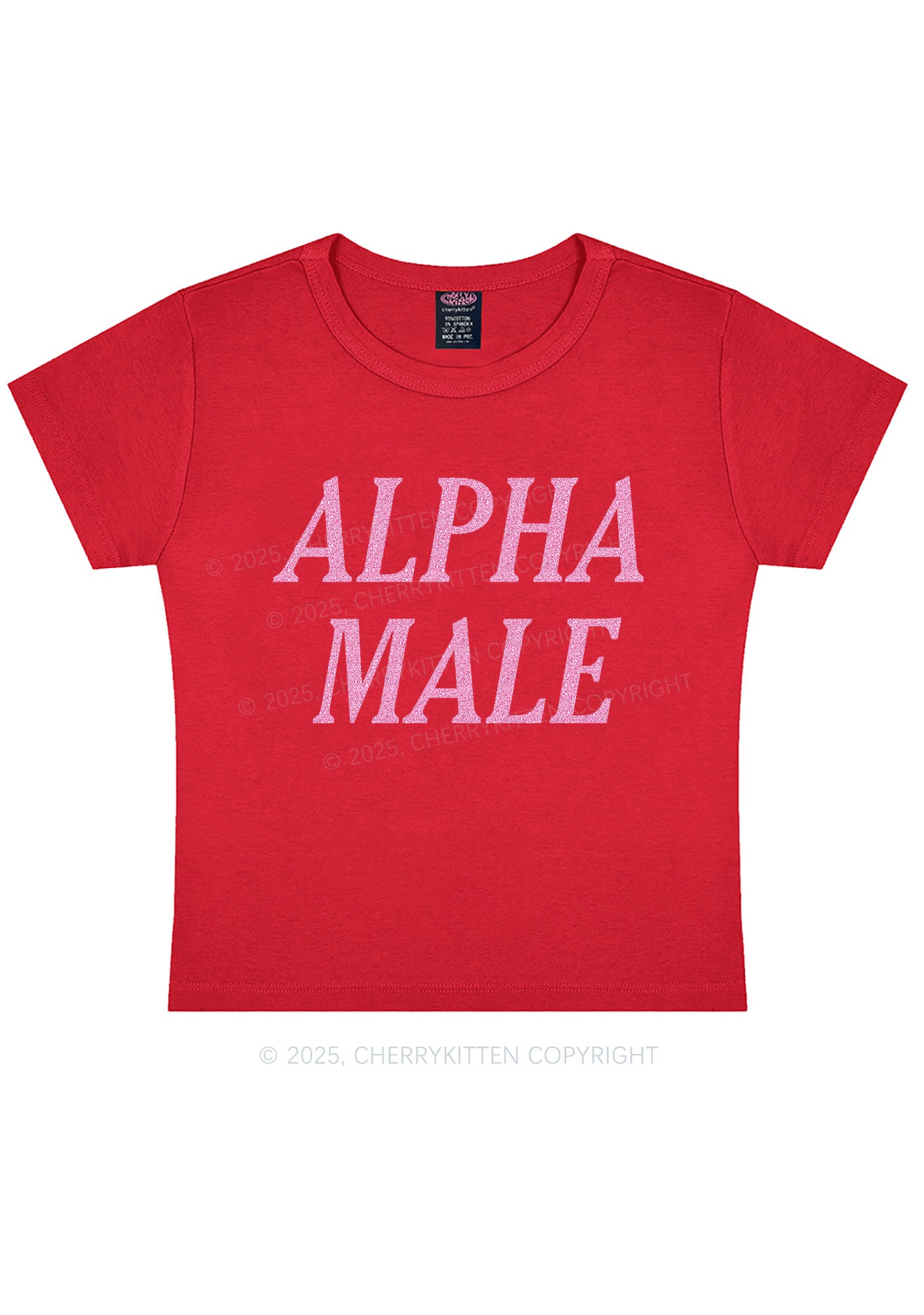 Glitter Alpha Male Y2K Baby Tee Cherrykitten