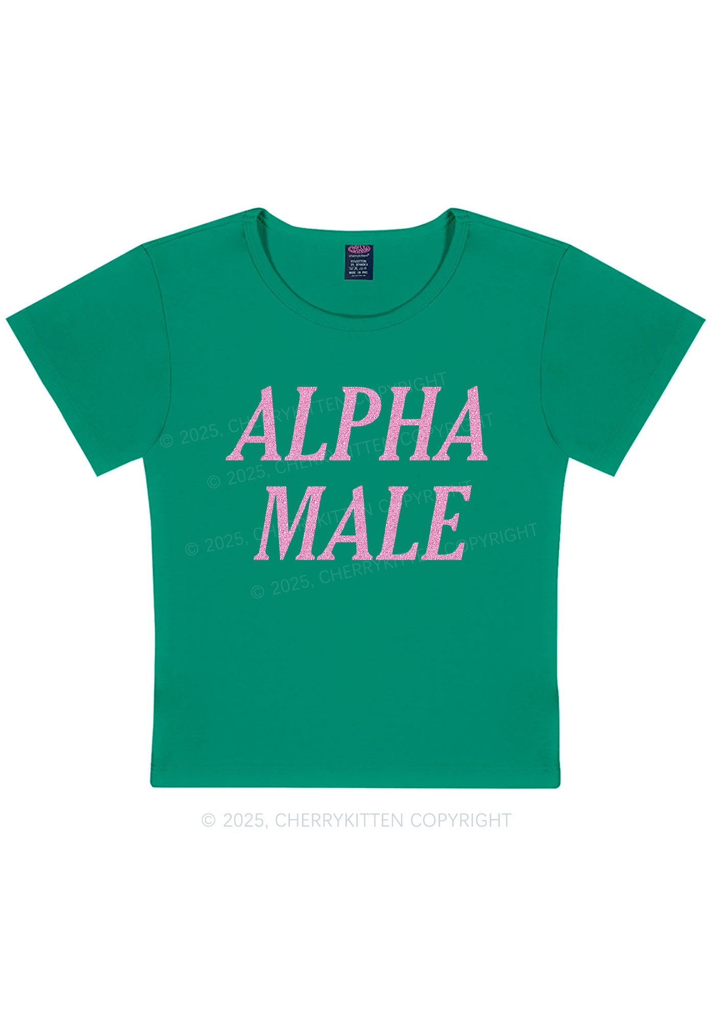 Glitter Alpha Male Y2K Baby Tee Cherrykitten
