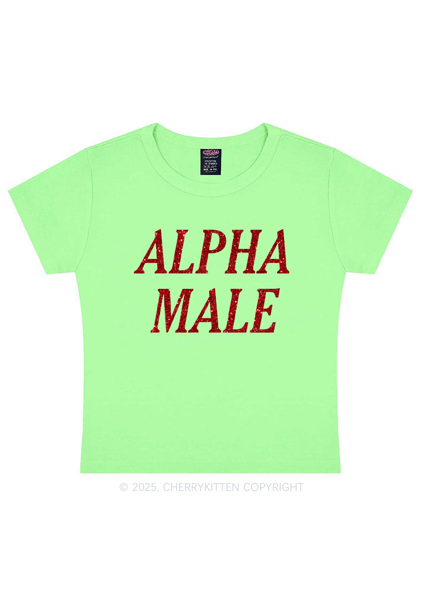 Glitter Alpha Male Y2K Baby Tee Cherrykitten