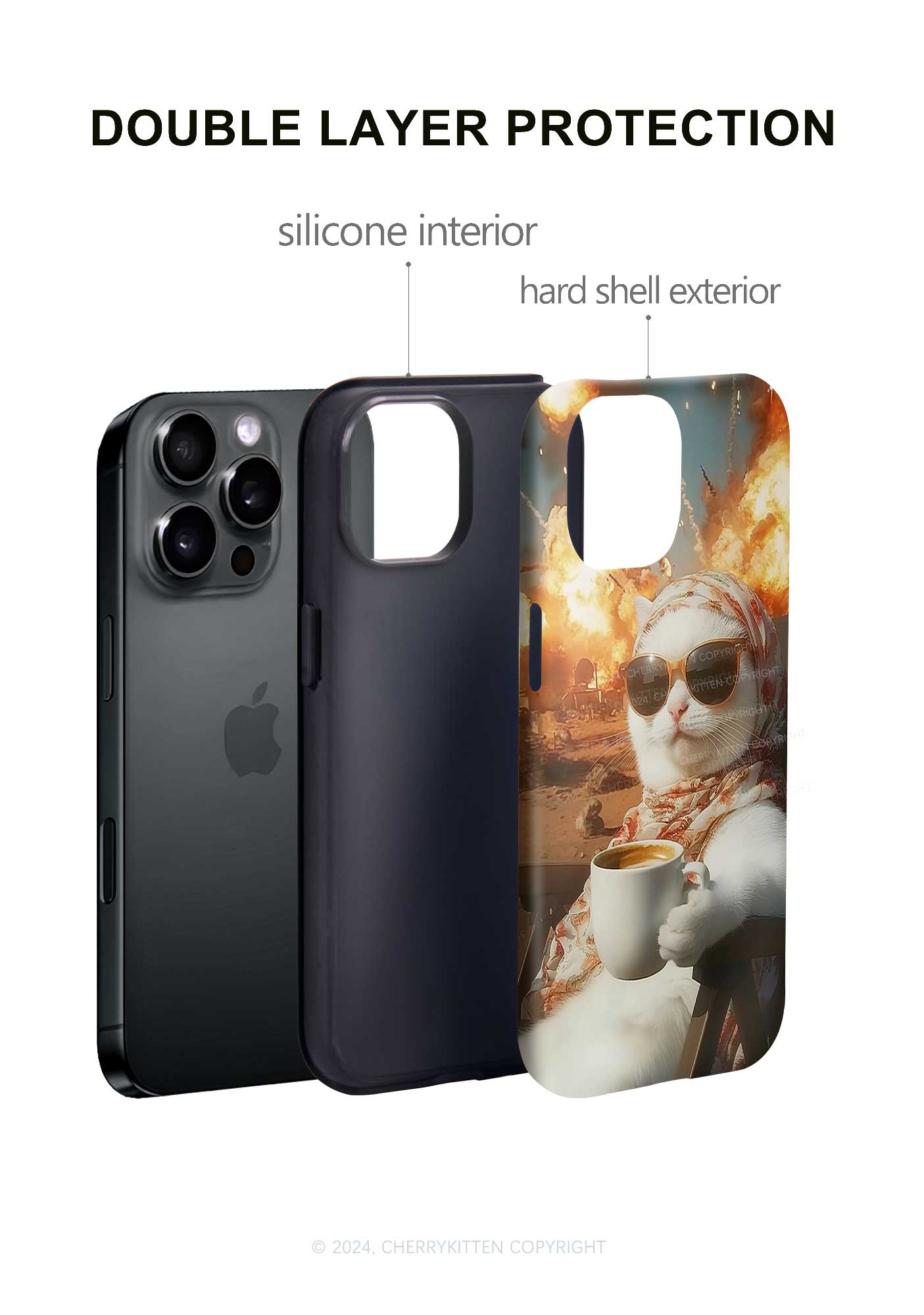 Cool Cat Enjoying Coffee Y2K Phone Case Cherrykitten