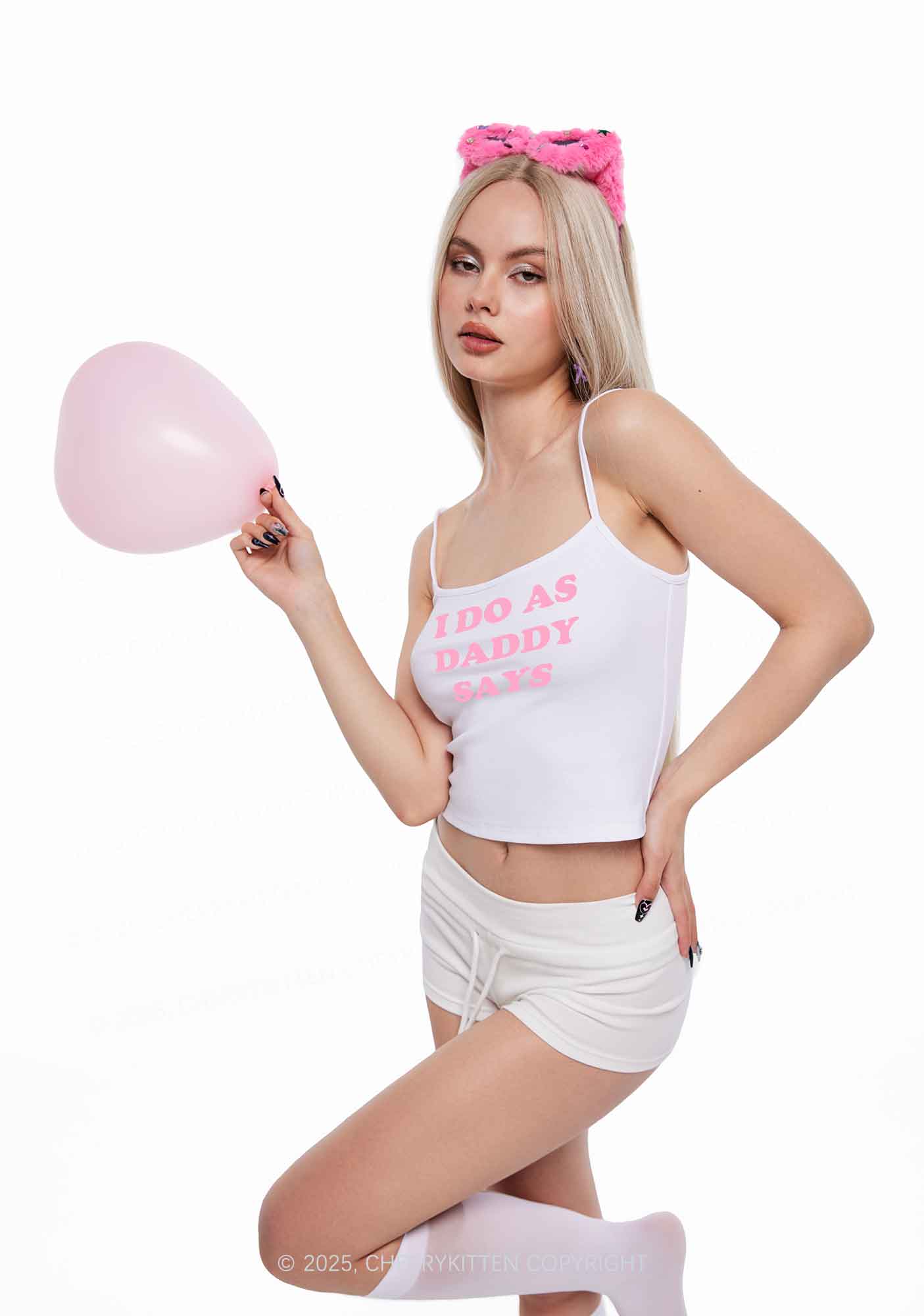 I Do As Daddy Says Y2K Spaghetti Strap Cami Cherrykitten
