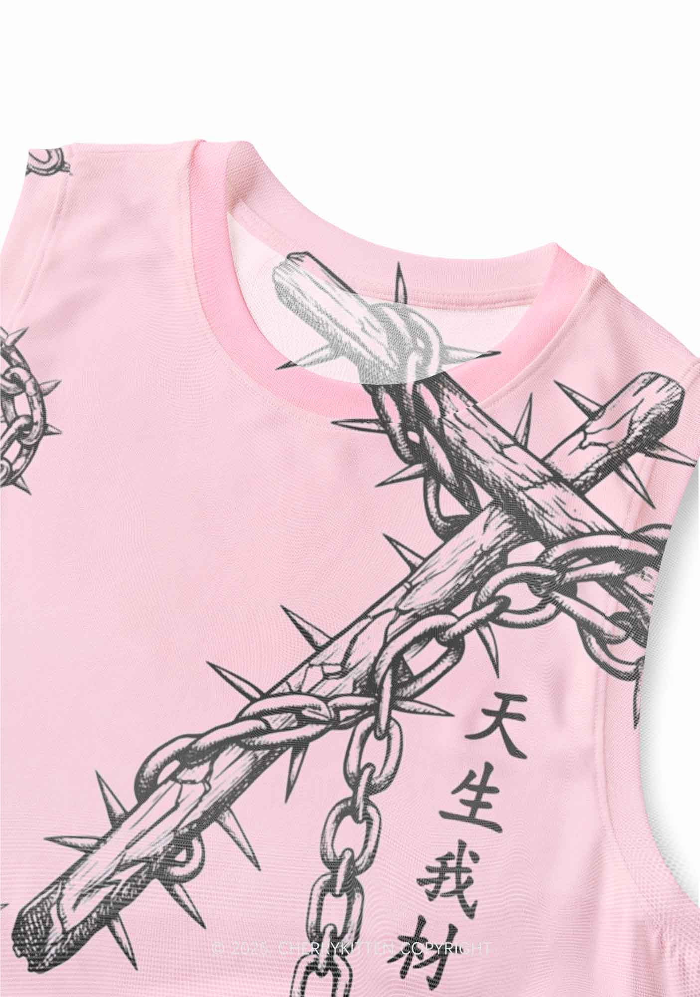 Born To Slay Y2K Mesh Muscle Tank Cherrykitten