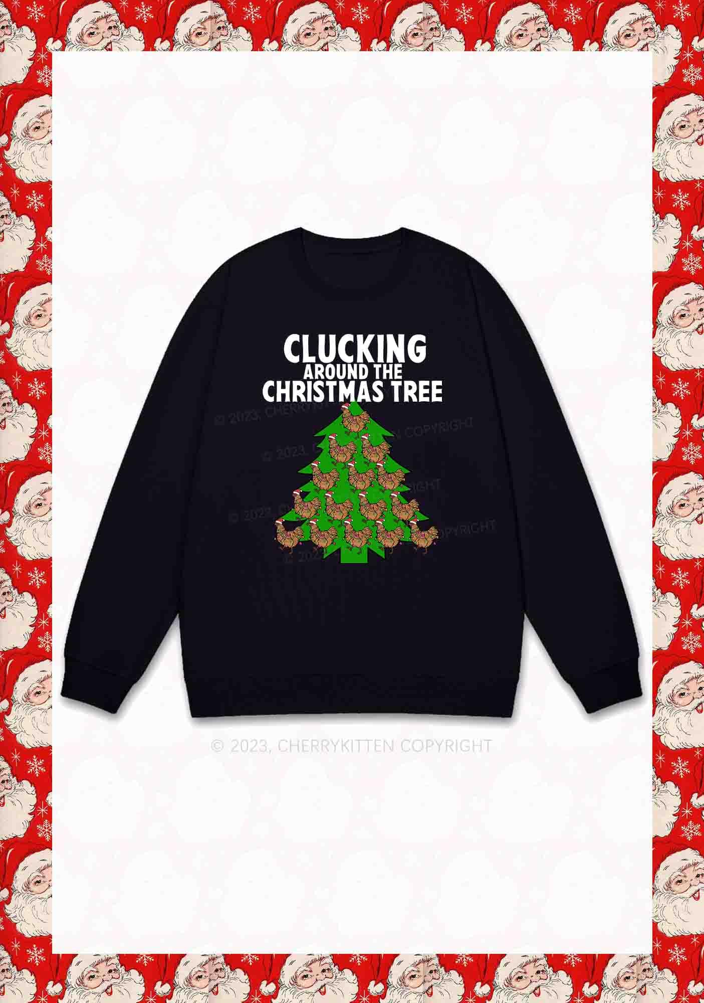 Clucking Around The Christmas Tree Y2K Sweatshirt Cherrykitten