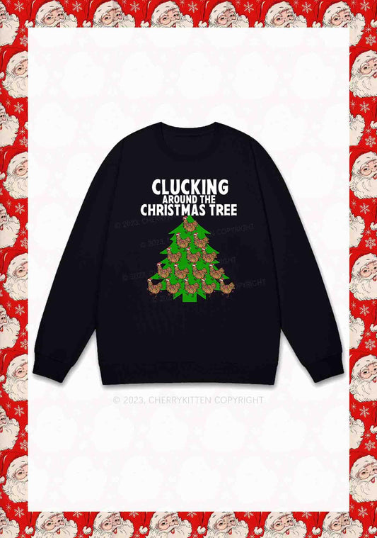 Clucking Around The Christmas Tree Y2K Sweatshirt Cherrykitten