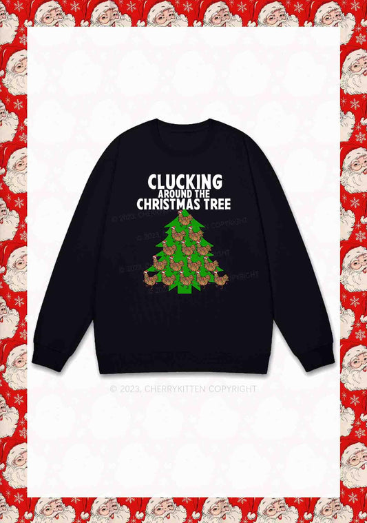 Clucking Around The Christmas Tree Y2K Sweatshirt Cherrykitten