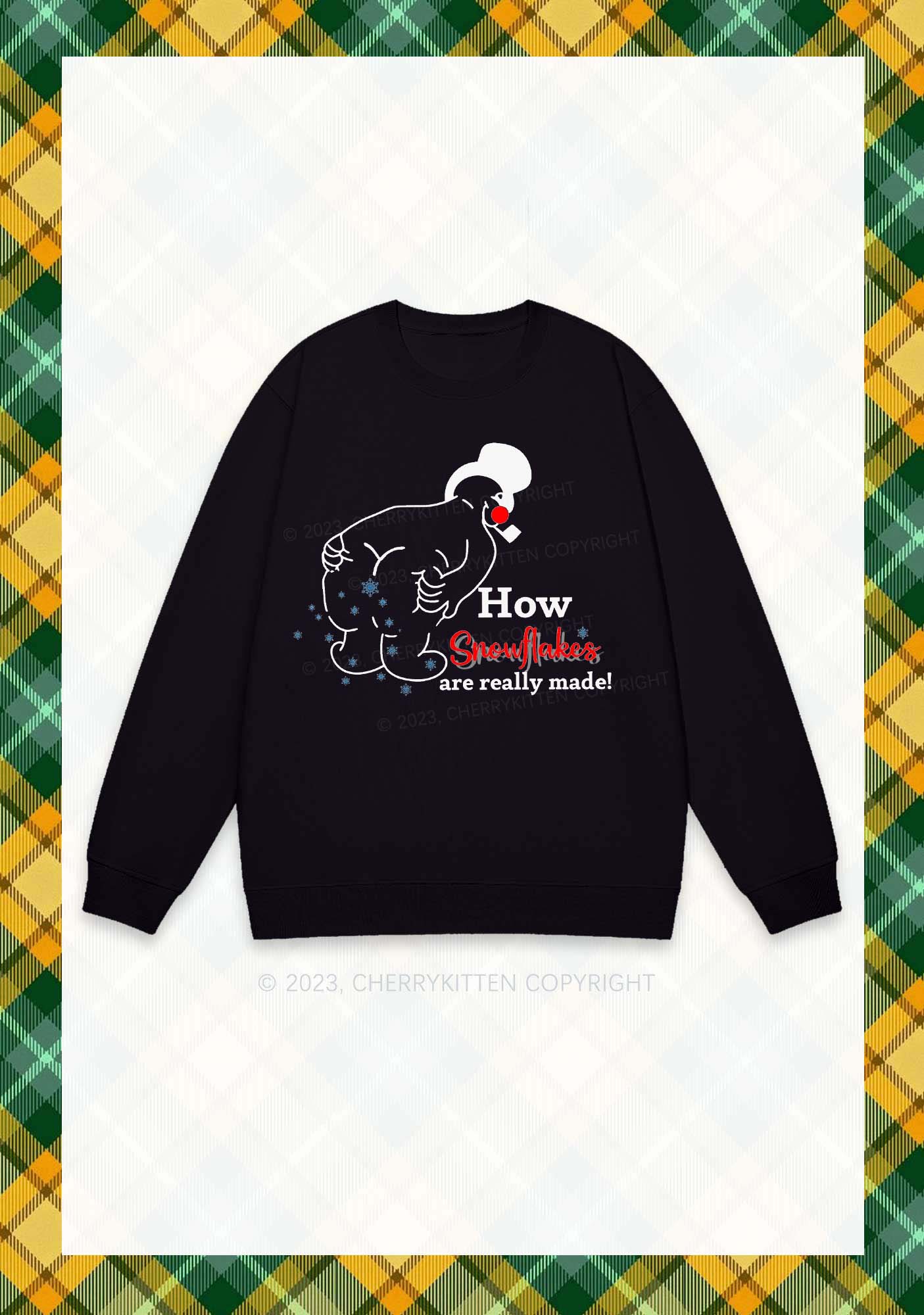 How Snowflakes Are Really Made Christmas Y2K Sweatshirt Cherrykitten