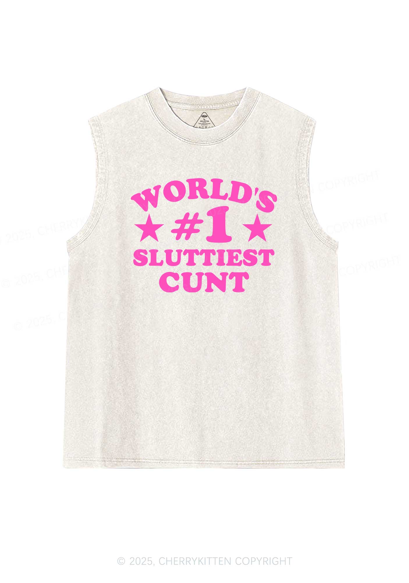 Worlds First Slxttiest Cxxt Y2K Washed Muscle Tank Cherrykitten