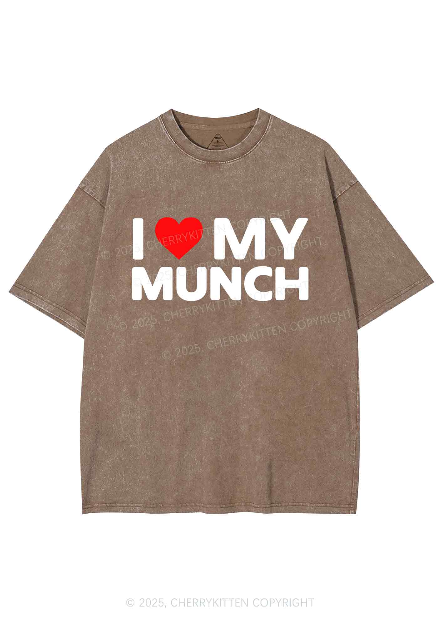 I Love My Munch Y2K Shirts Washed Tee Cherrykitten