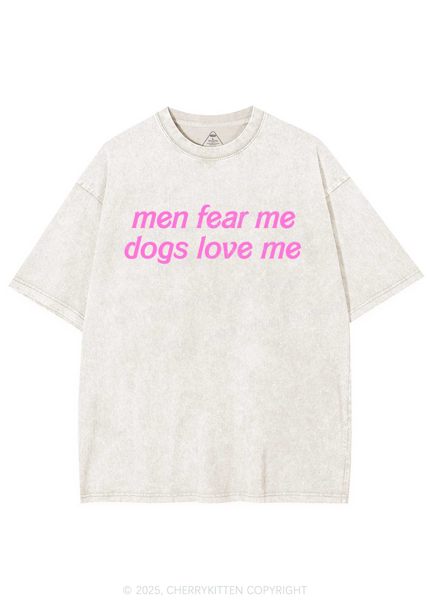 Men Fear Me Y2K Shirts Washed Tee Cherrykitten