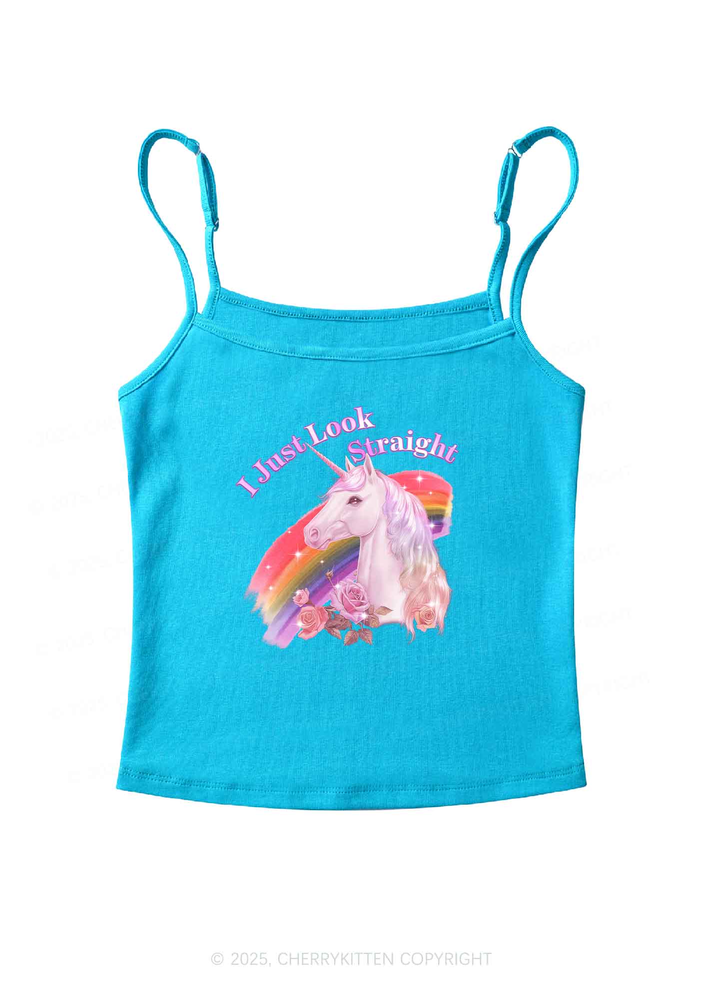 Look Straight Unicorn Pride Y2K Spaghetti Strap Cami Cherrykitten