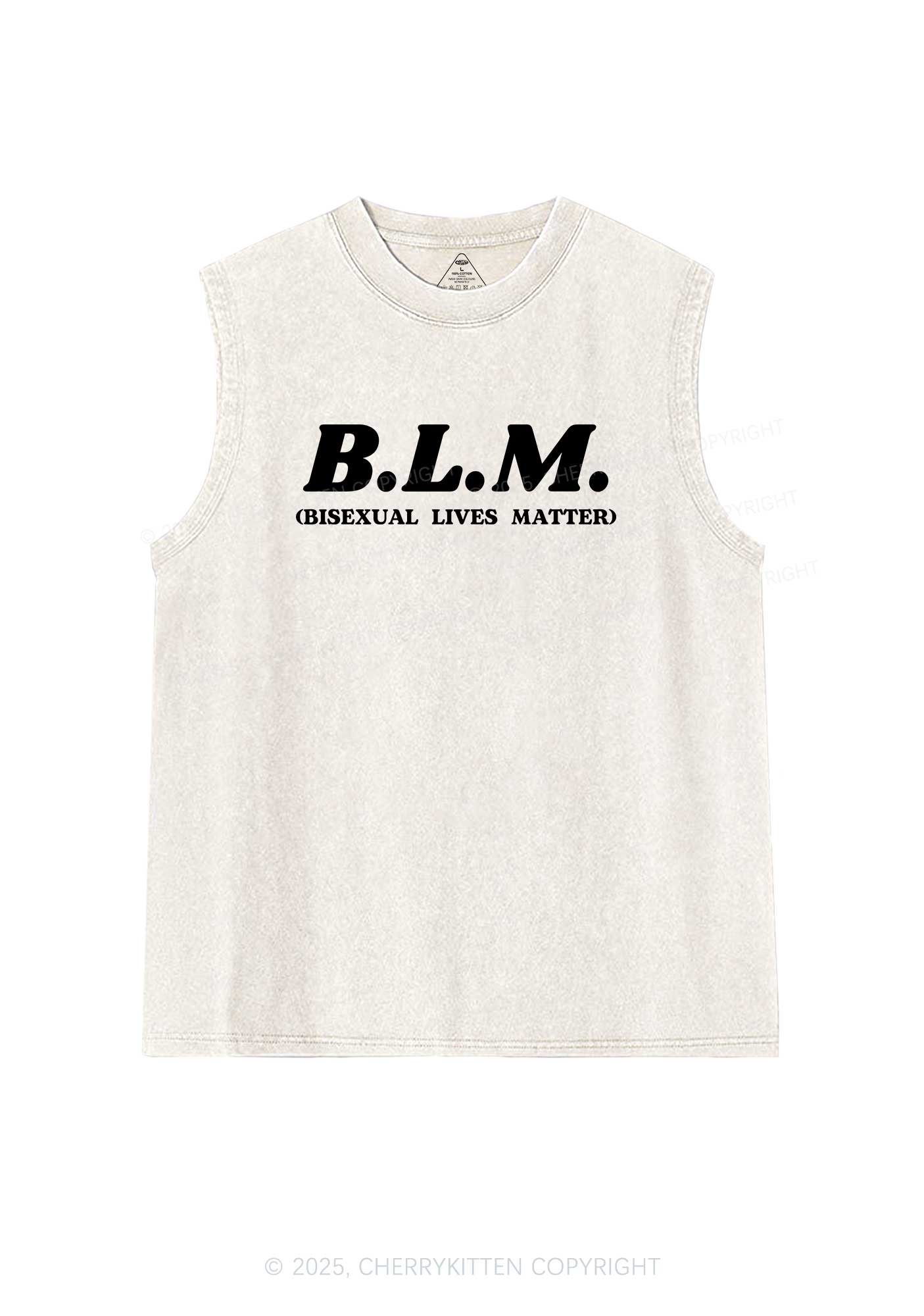 Bisexual Lives Matter Pride Y2K Washed Muscle Tank Cherrykitten