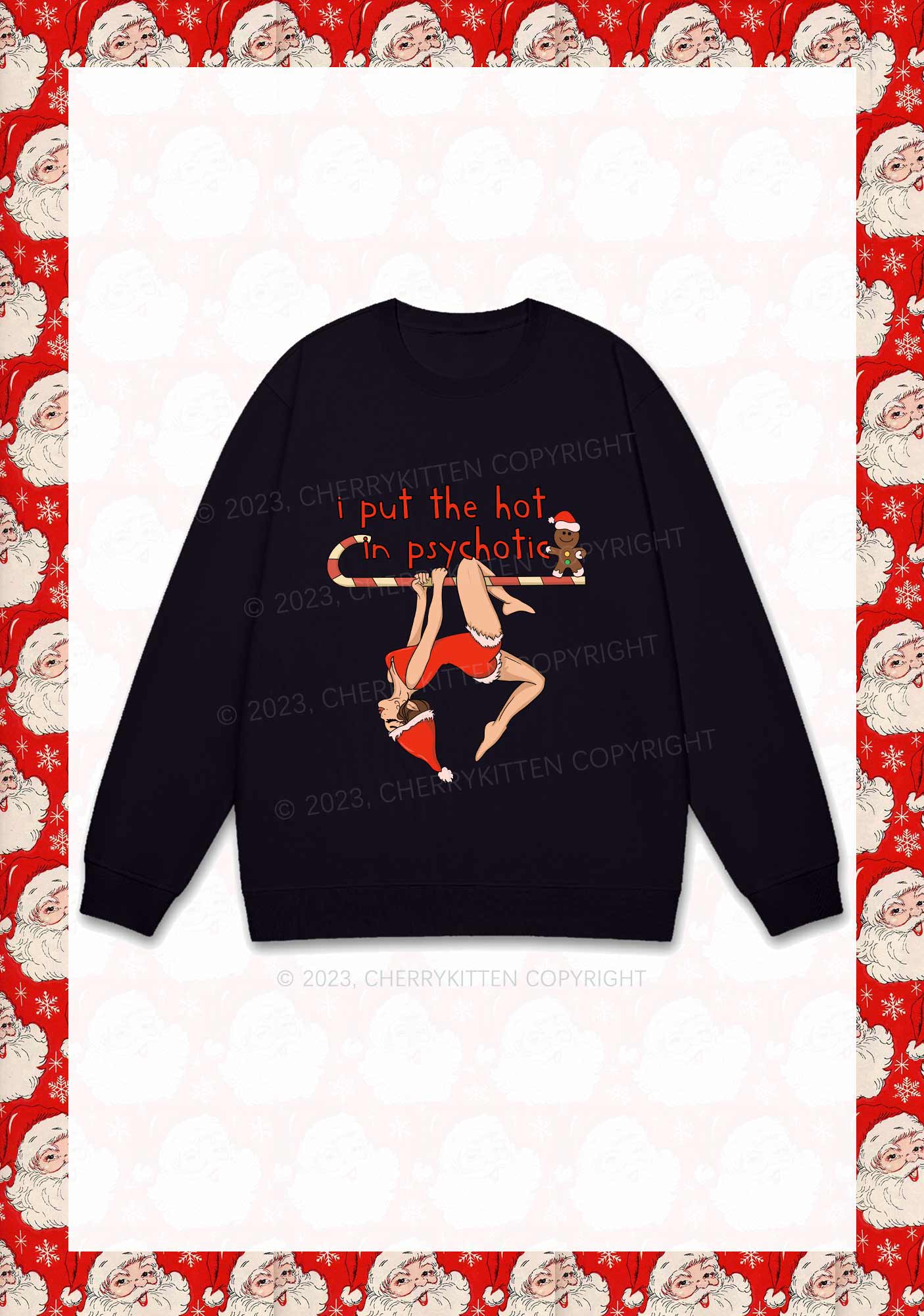 Christmas Yoga Girl Y2K Sweatshirt Cherrykitten