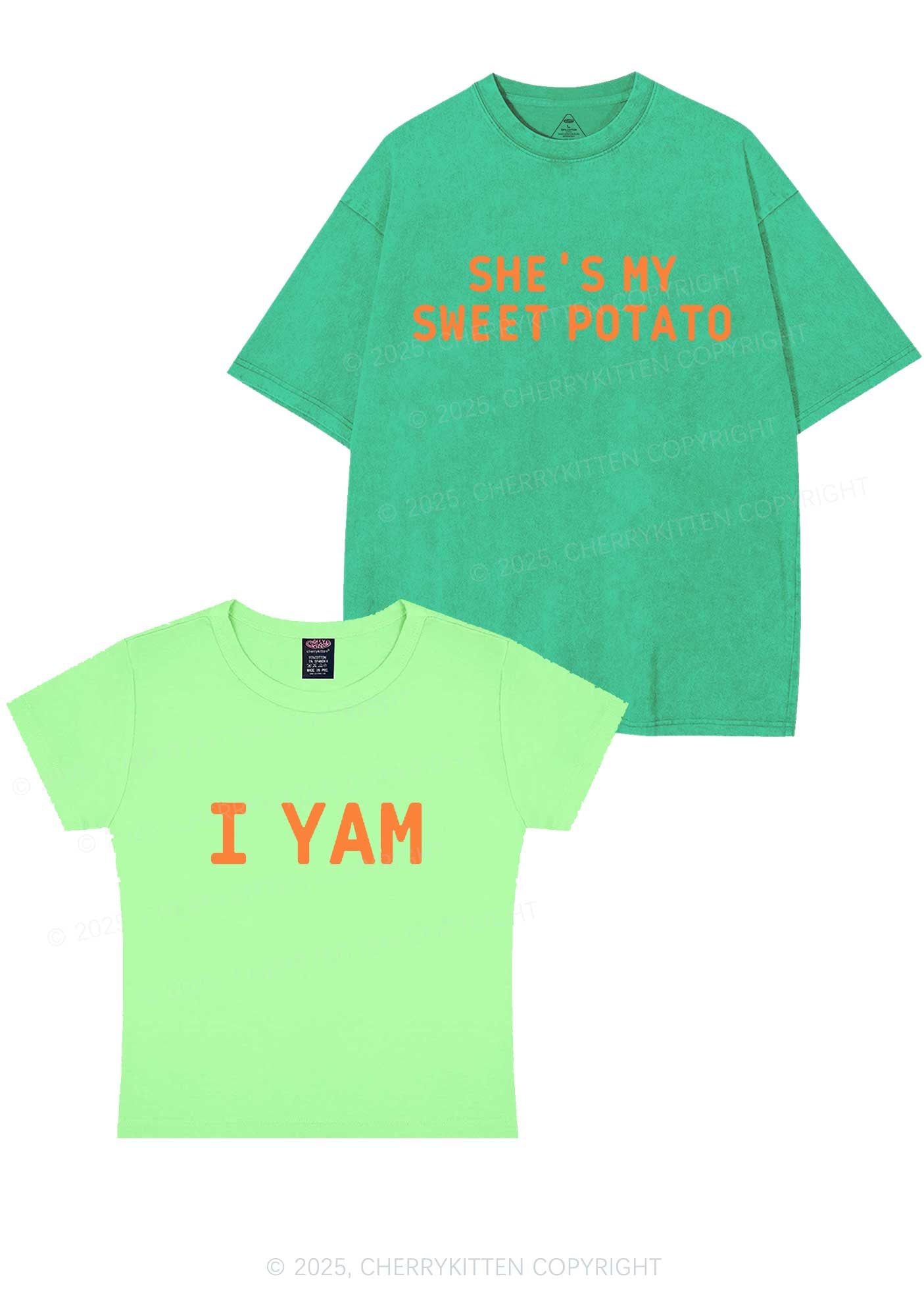 Shes My Sweet Potato Y2K Valentine's Day Couple Shirt Cherrykitten