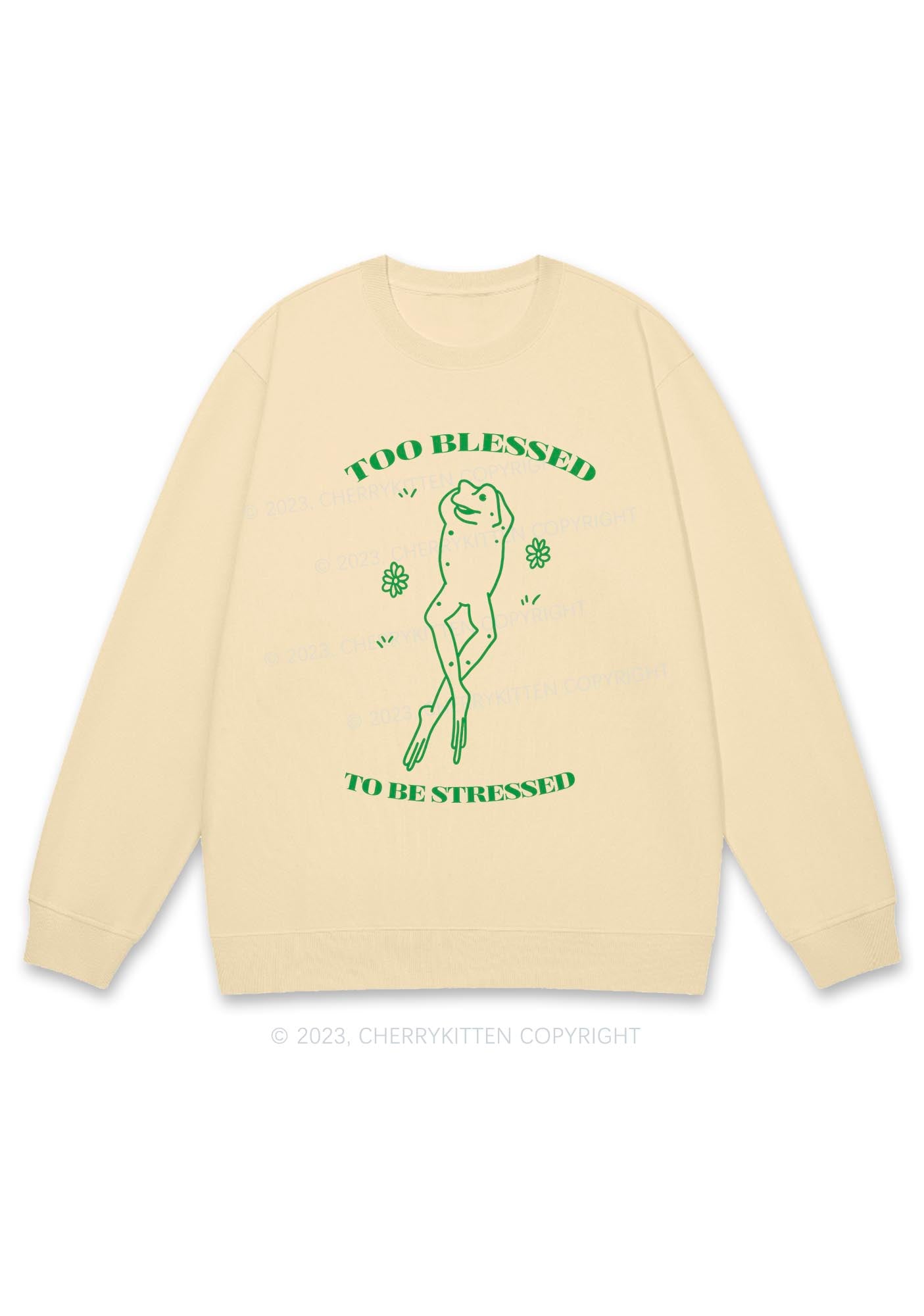 Too Blessed To Be Stressed Y2K Sweatshirt